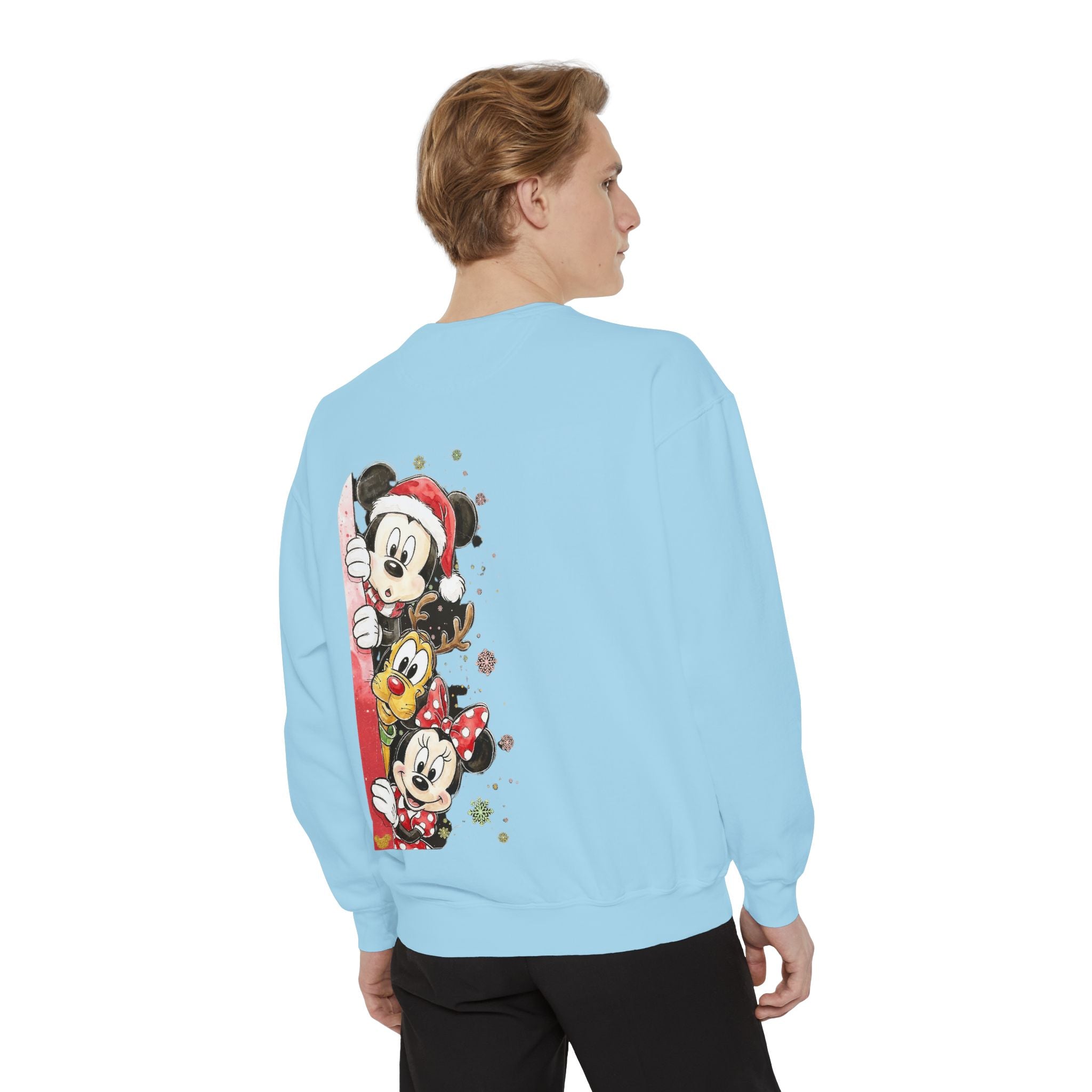 Christmas Disney Characters Sweatshirt  Mickey, Minnie & Pluto Holiday Crew Cartoon Christmas T-shirts and Sweaters
