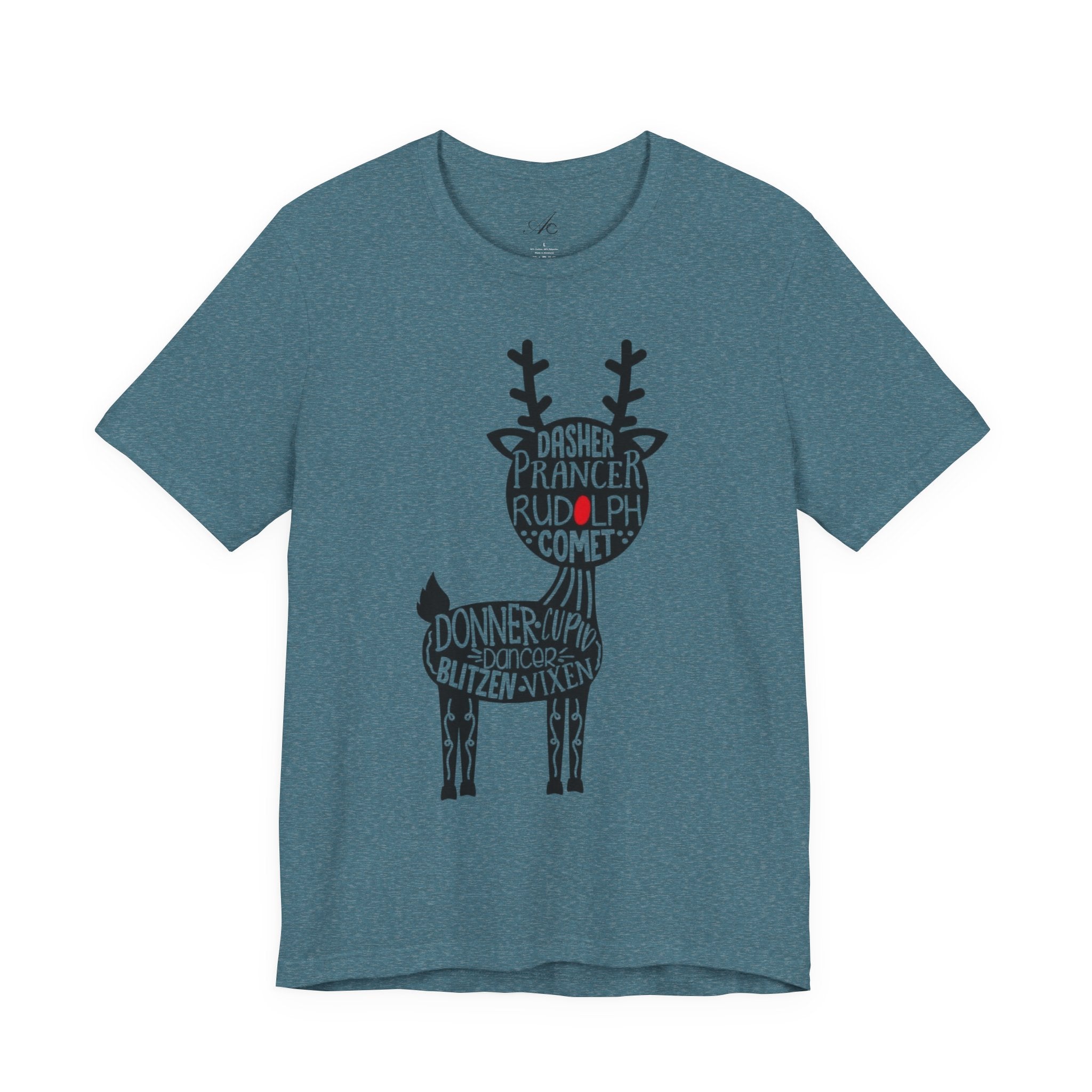 Christmas Reindeer Graphic Tee - Unisex Jersey Short Sleeve Shirt