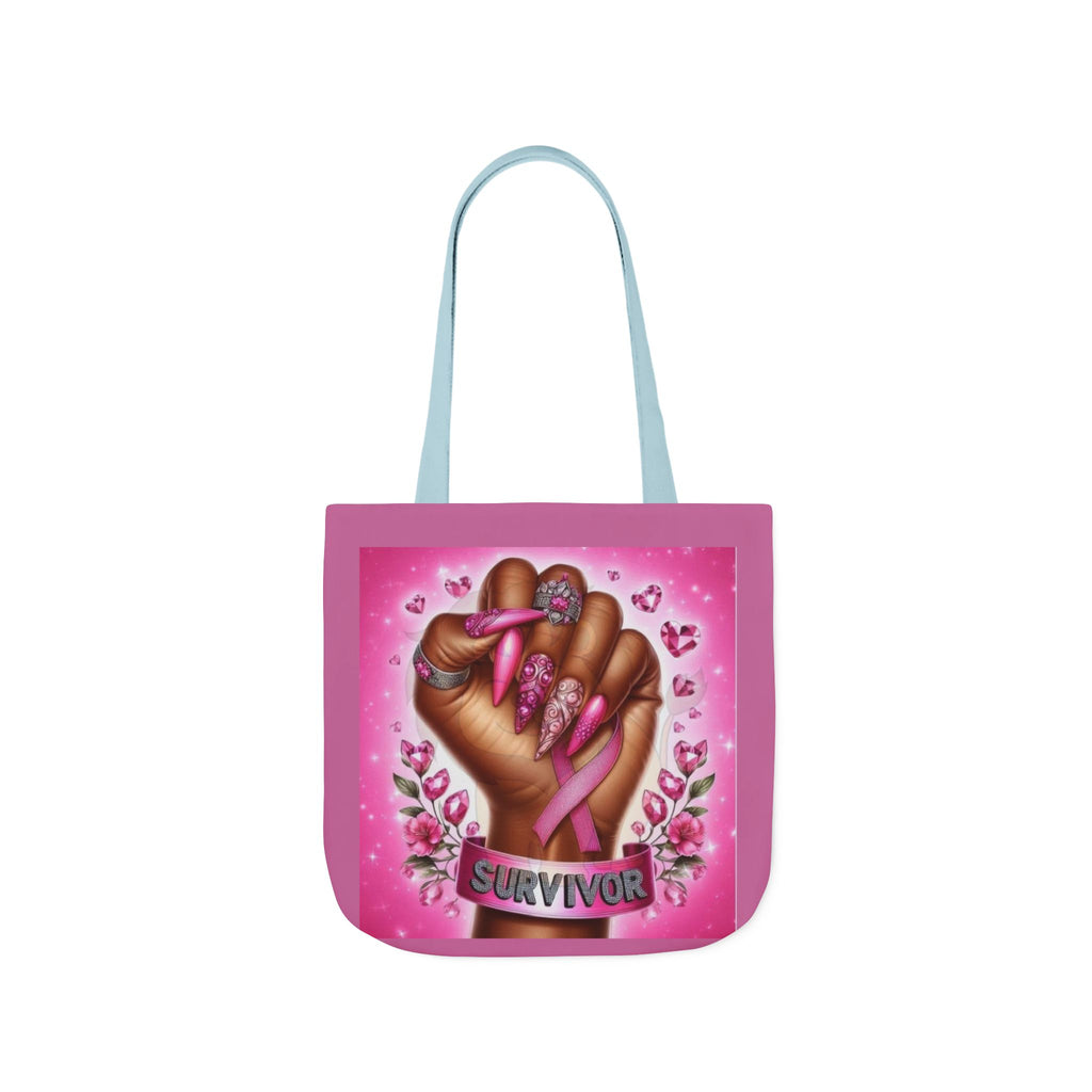 Breast Cancer Survivor Tote Bag  Pink Ribbon Empowerment Canvas Tote
