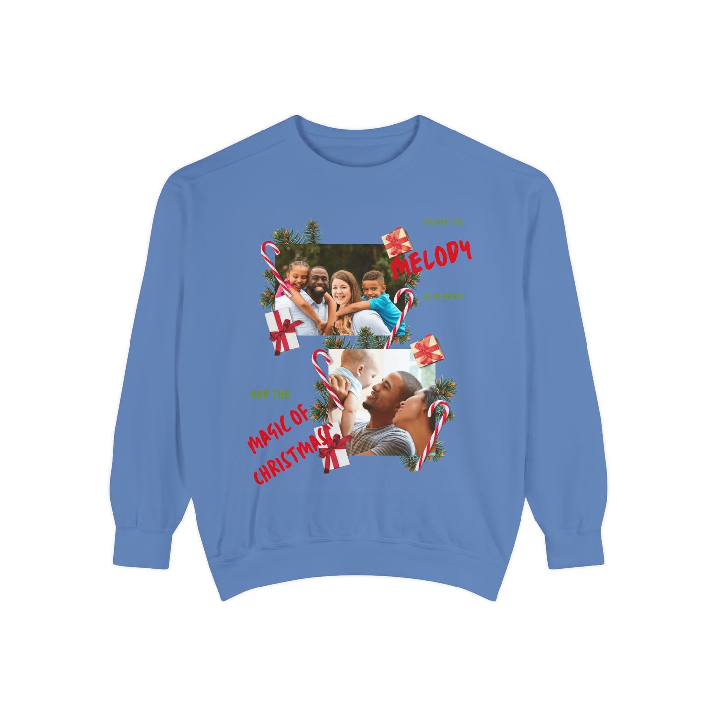 Personalized Christmas Photo Sweatshirt – “You Are the Melody” Holiday Crewneck
