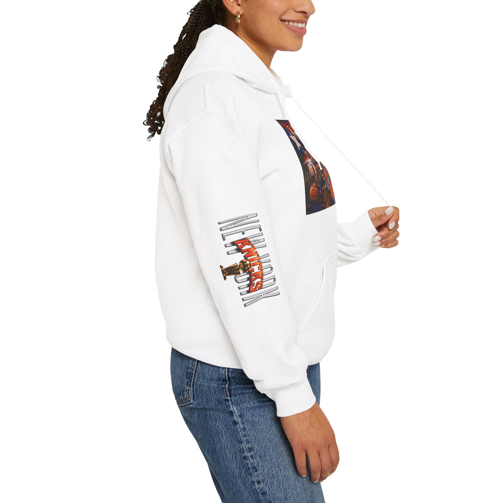 NY-K Retro Player Collage Hoodie — Basketball Fan Sweatshirt