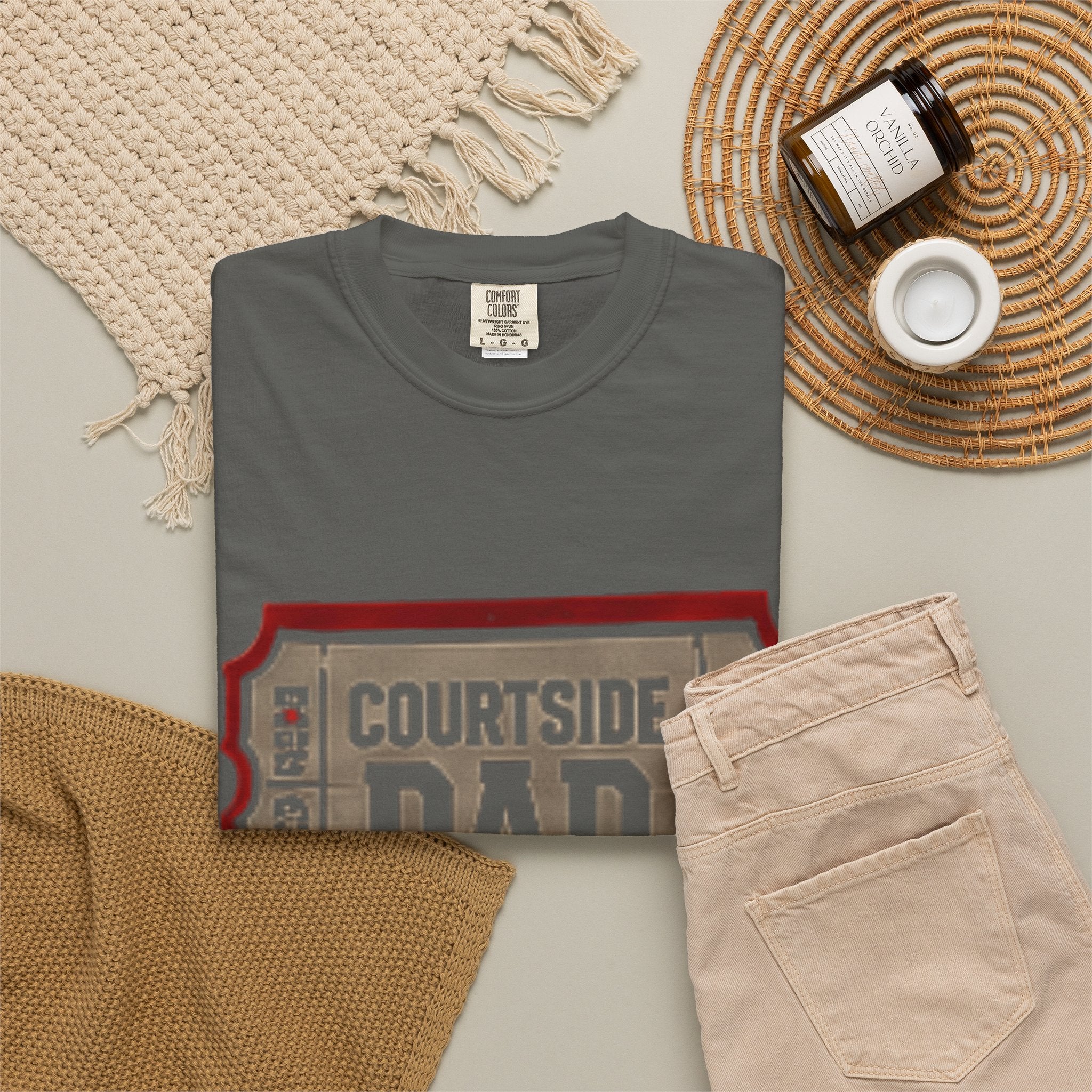 Courtside Dad T-Shirt — Vintage Ticket-Style Basketball Dad Tee
