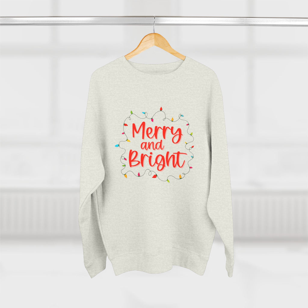 Christmas T-Shirts & Sweatshirts | Holiday Graphic Tees & Cozy Festive Wear Merry and Bright Crewneck Sweatshirt