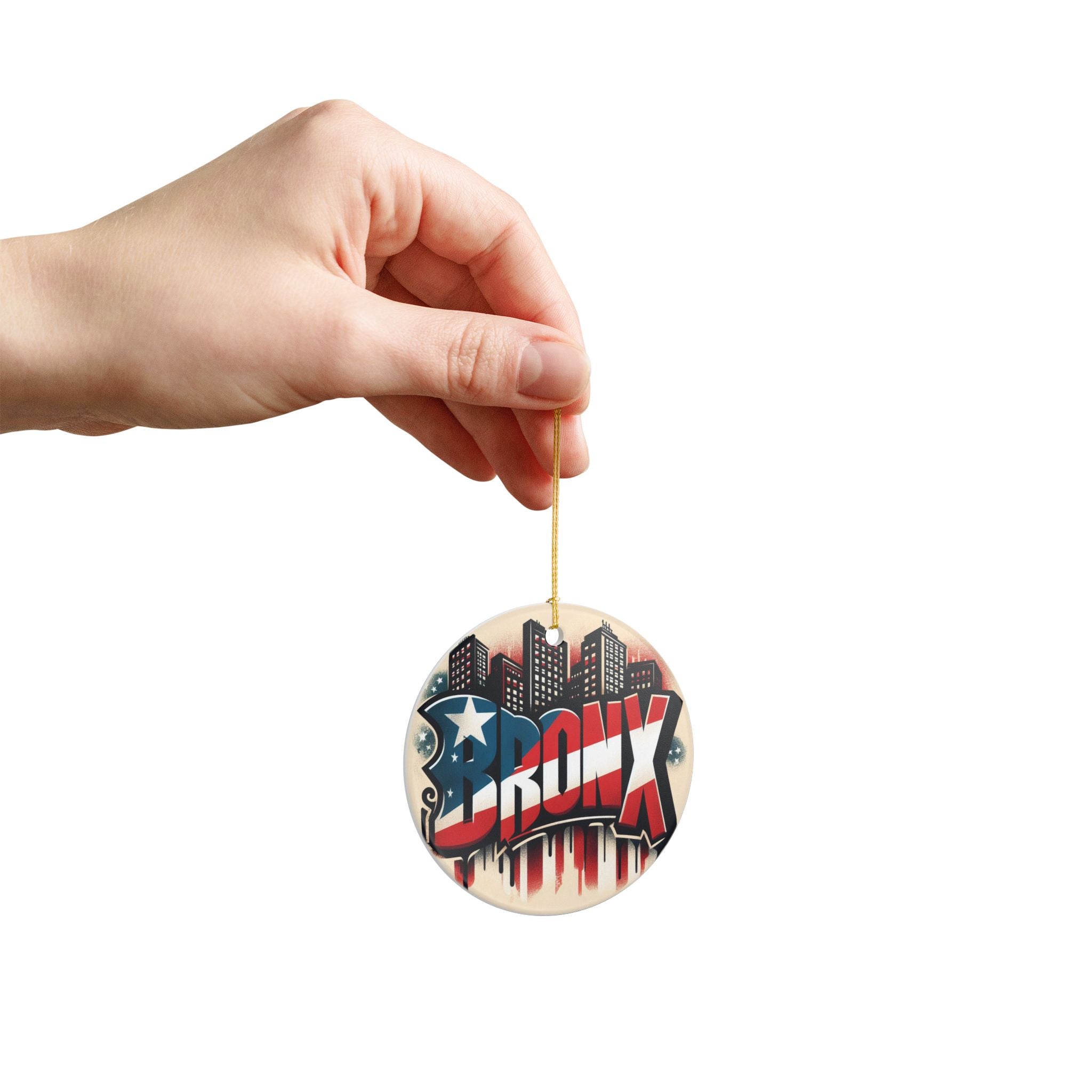 Bronx Skyline Ceramic Ornament New Yorican Boricua Proud Glass Ornament  Puerto Rican NYC Pride Decor