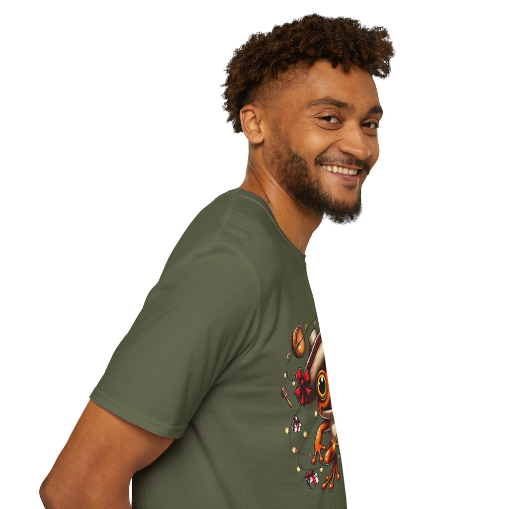 Puerto Rico Frog Holiday T-Shirt  Cute Coquí with Flag Heart (Christmas) Puerto Rico Navidades