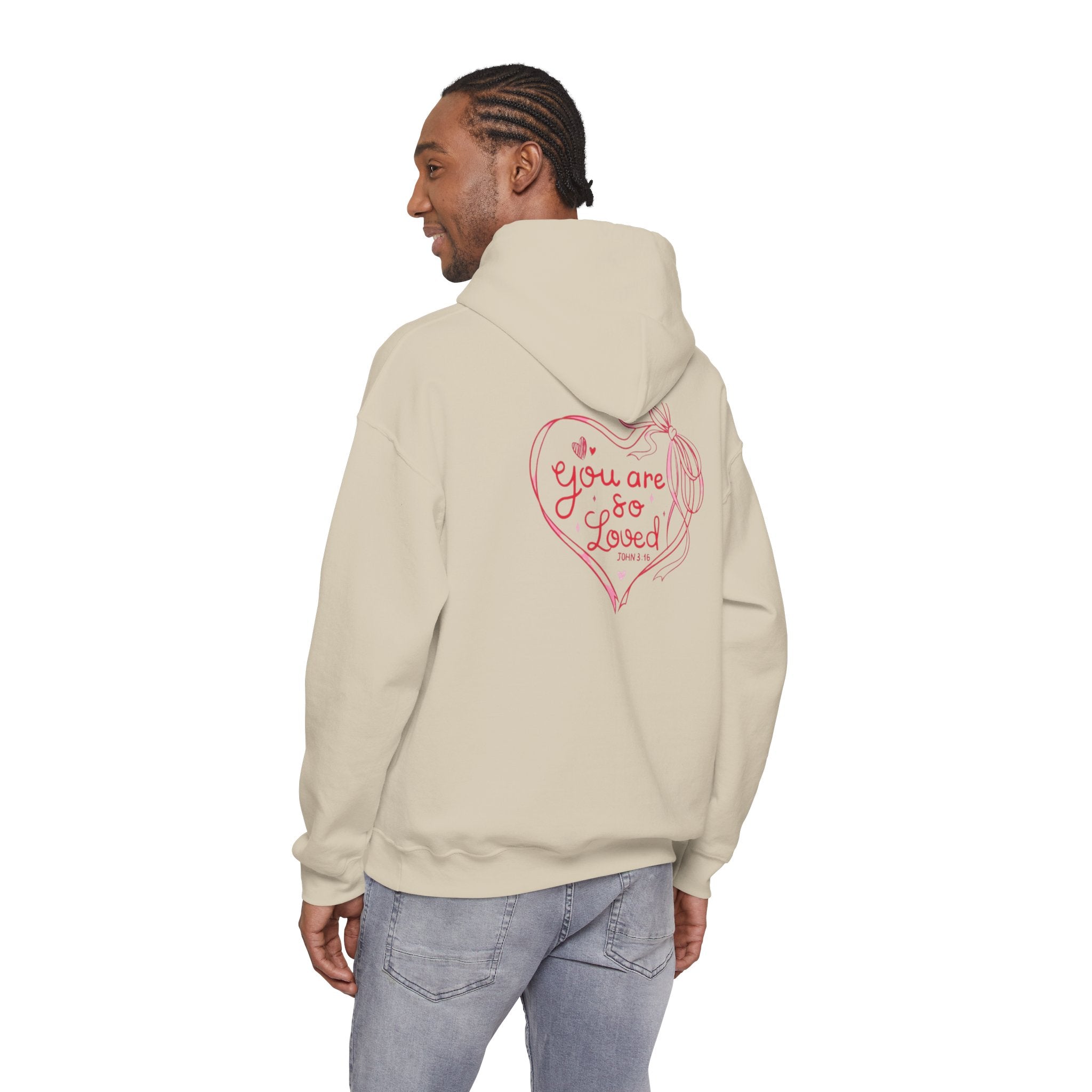 You Are So Loved Hoodie Heart Full” Heart Ribbon Comfort Sweatshirt