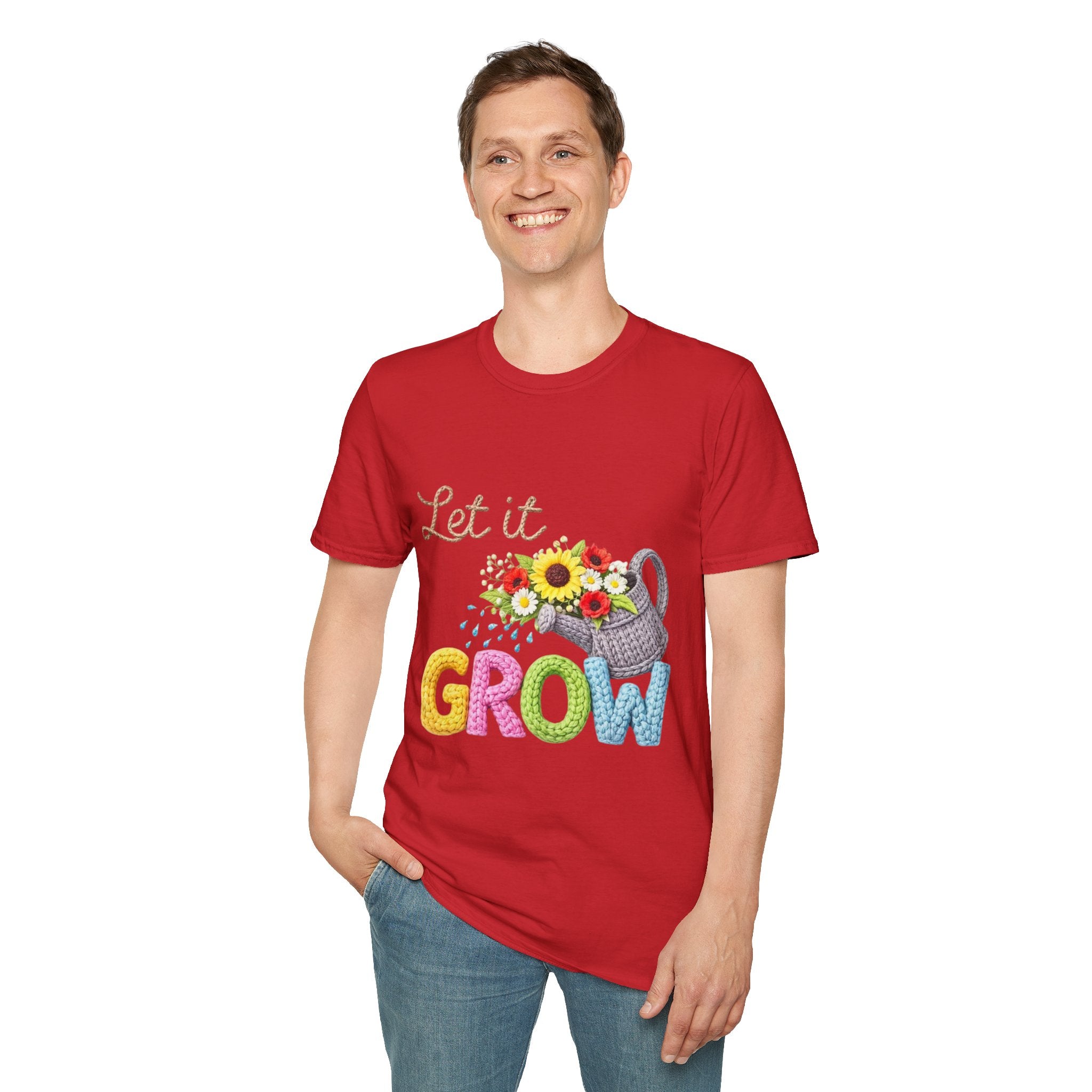 Let It Grow T-Shirt — Floral Watering Can Garden Tee