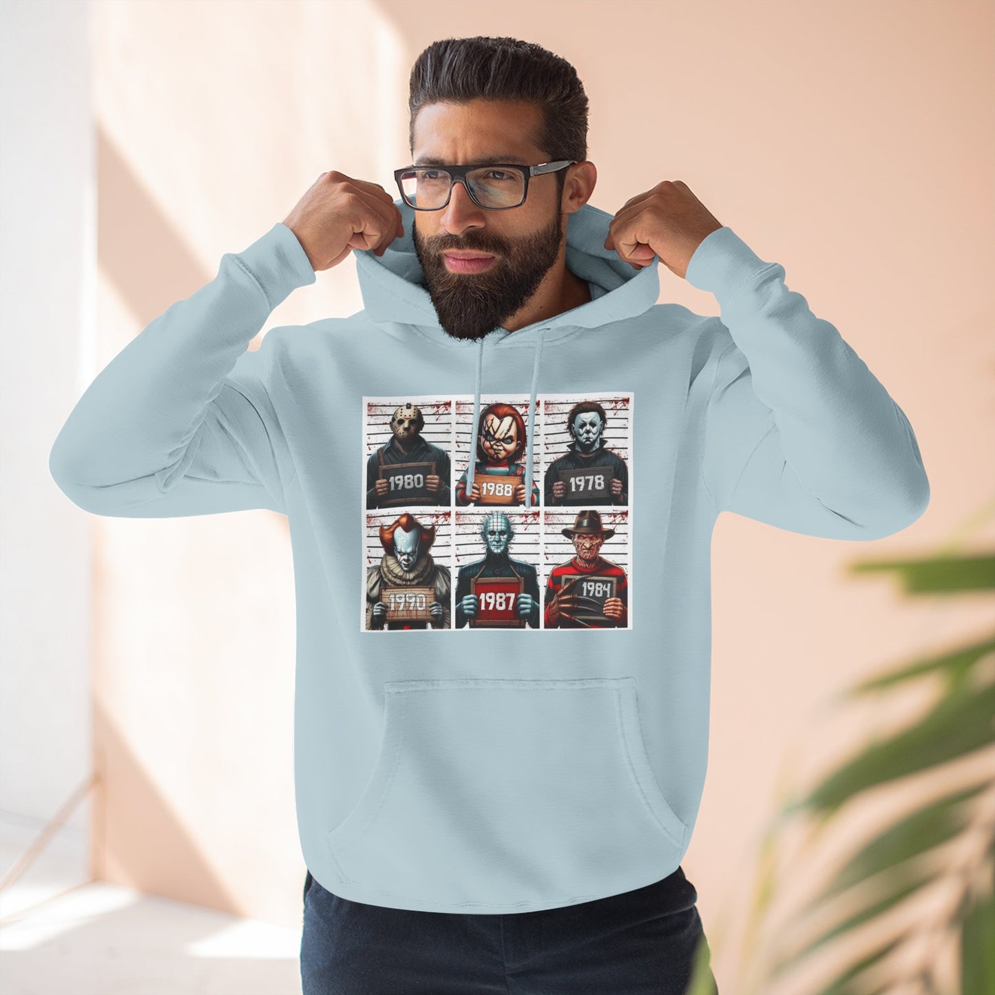 Spooky Vibes Only Halloween Sweater Retro Horror Movie Three-Panel Fleece Hoodie, Halloween Gift, Cozy Sweatshirt, Movie Lover Apparel, Vintage Movie Merchandise