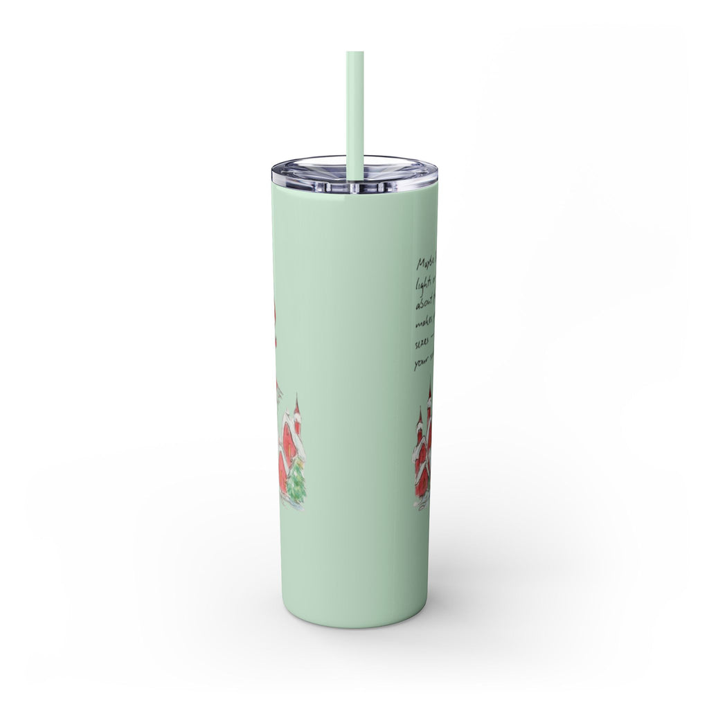 Grinch Christmas Skinny Tumbler with Straw — Dr. Seuss Holiday Quote Design, 20oz Christmas Mugs Collection