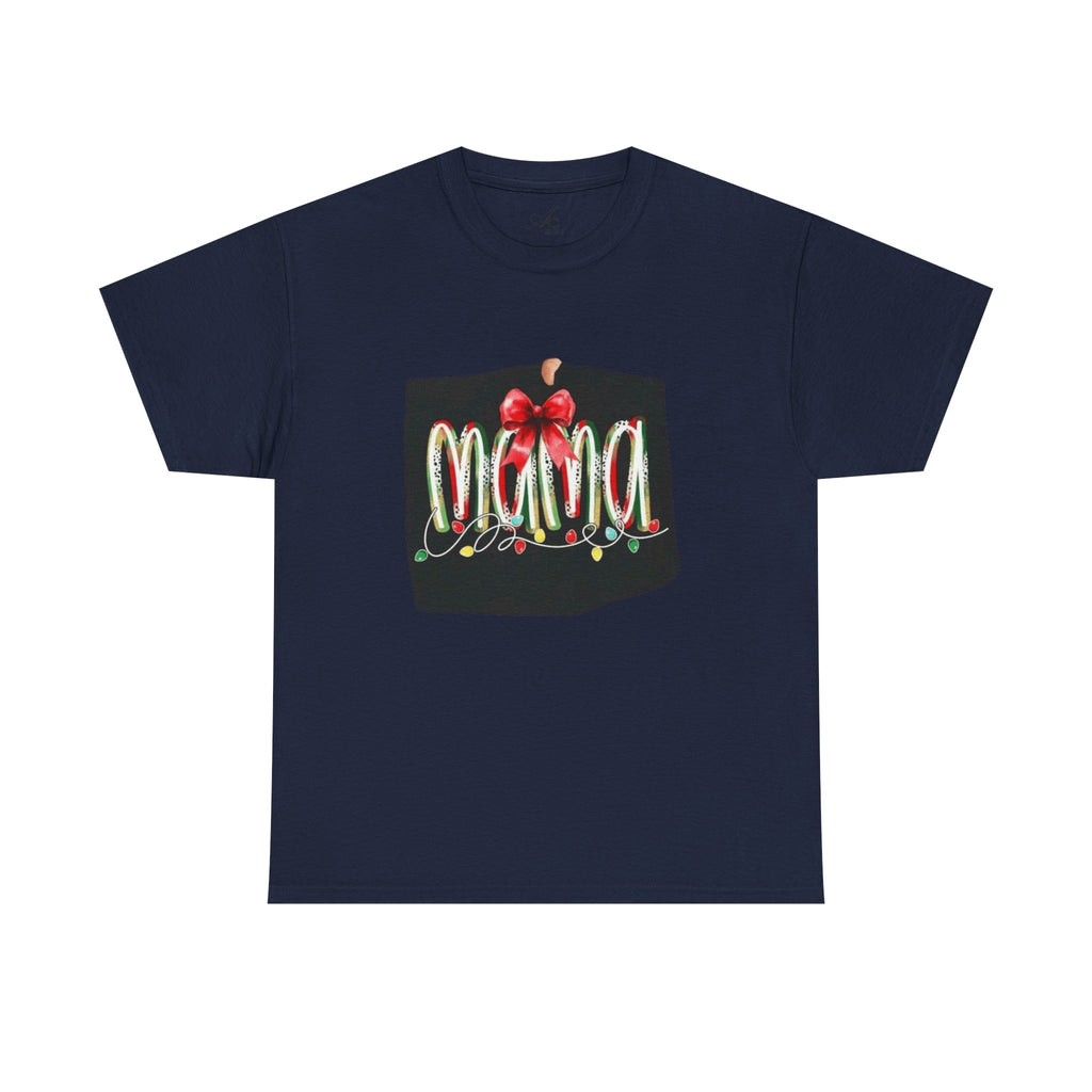 Festive Mama Tee, Cozy Holiday Shirt, Gift for Mom, Christmas T-Shirt, Unisex Cotton Tee