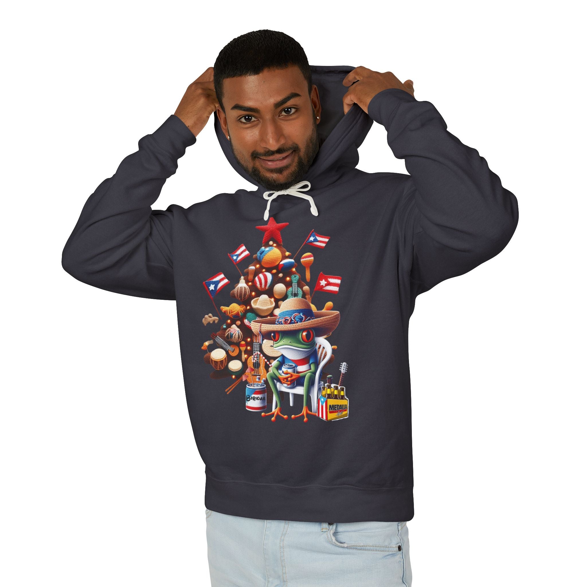 Puerto Rico Navidades Holiday Fiesta Hoodie — Puerto Rican Christmas Tree Graphic Sweatshirt