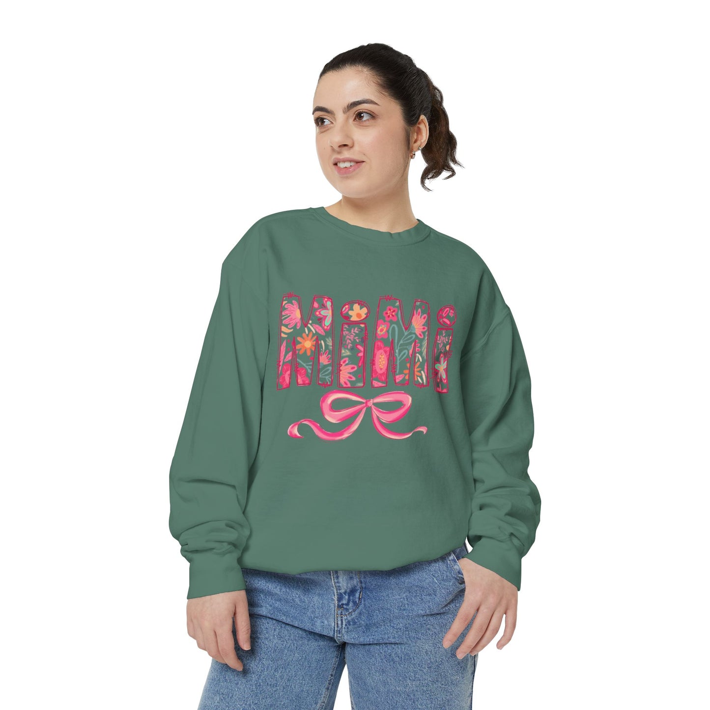 Mama Floral Sweatshirt  Pink Floral 'MAMA' Design with Bow