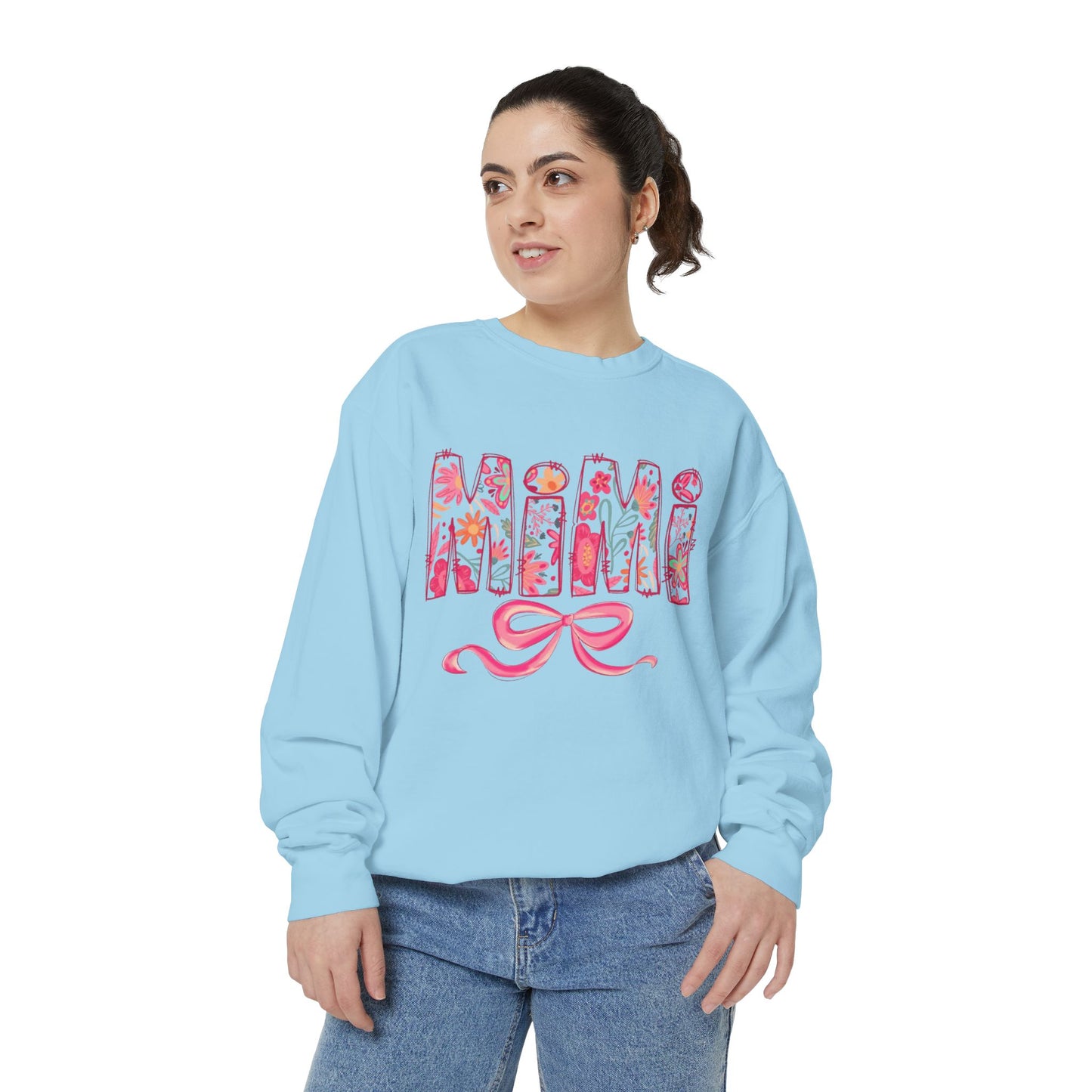 Mama Floral Sweatshirt  Pink Floral 'MAMA' Design with Bow