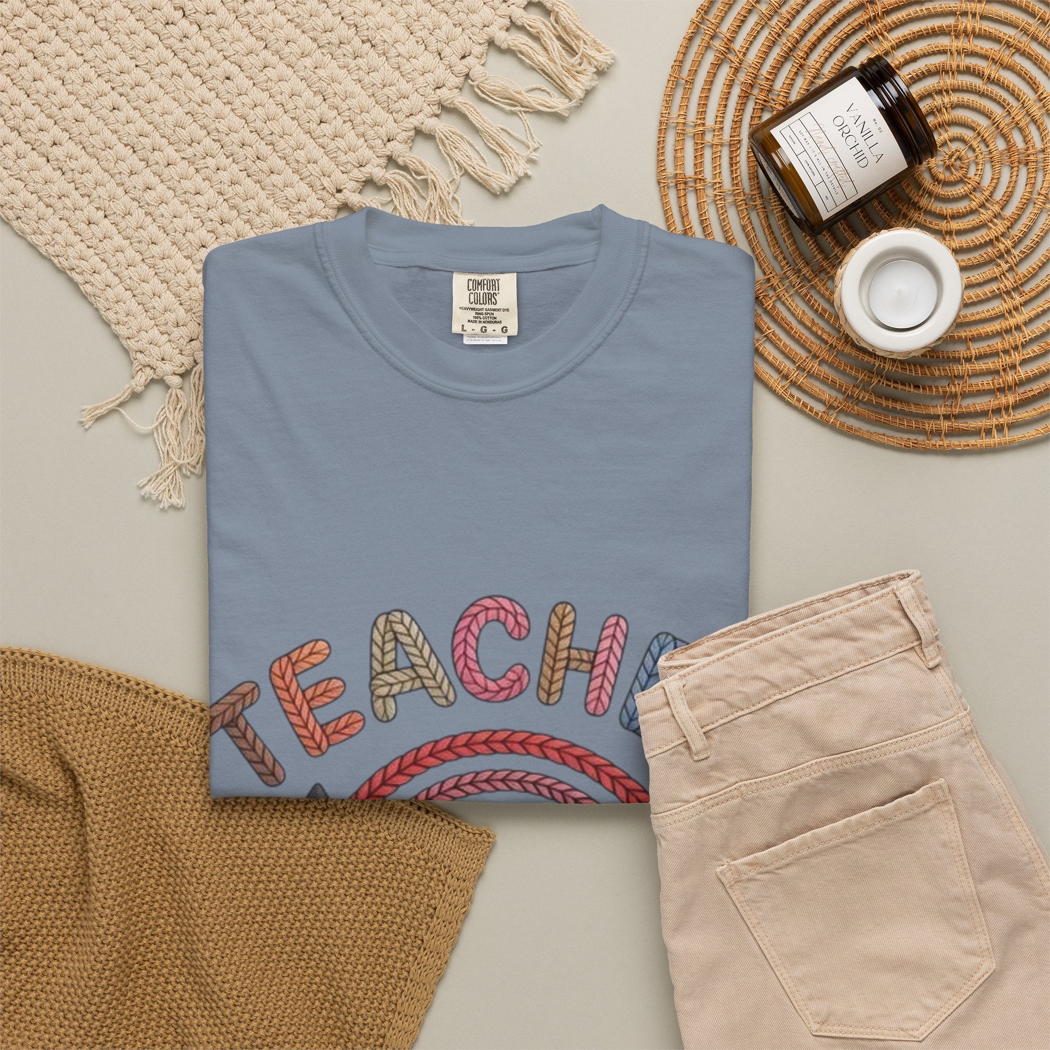 Teacher Rainbow Pencil & Apple T-Shirt — Back-to-School Gift for Educators
