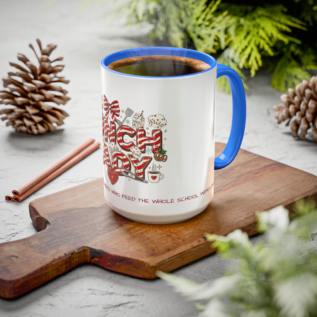 Lunch Lady Mug "Cafeteria Hero Who Feeds the Whole School With Love" | 11oz/15oz Gift  School Staff Christmas Mug Collection