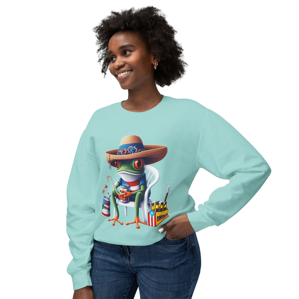 Coqui in Sombrero Crewneck Sweatshirt Puerto Rico’s Navidades