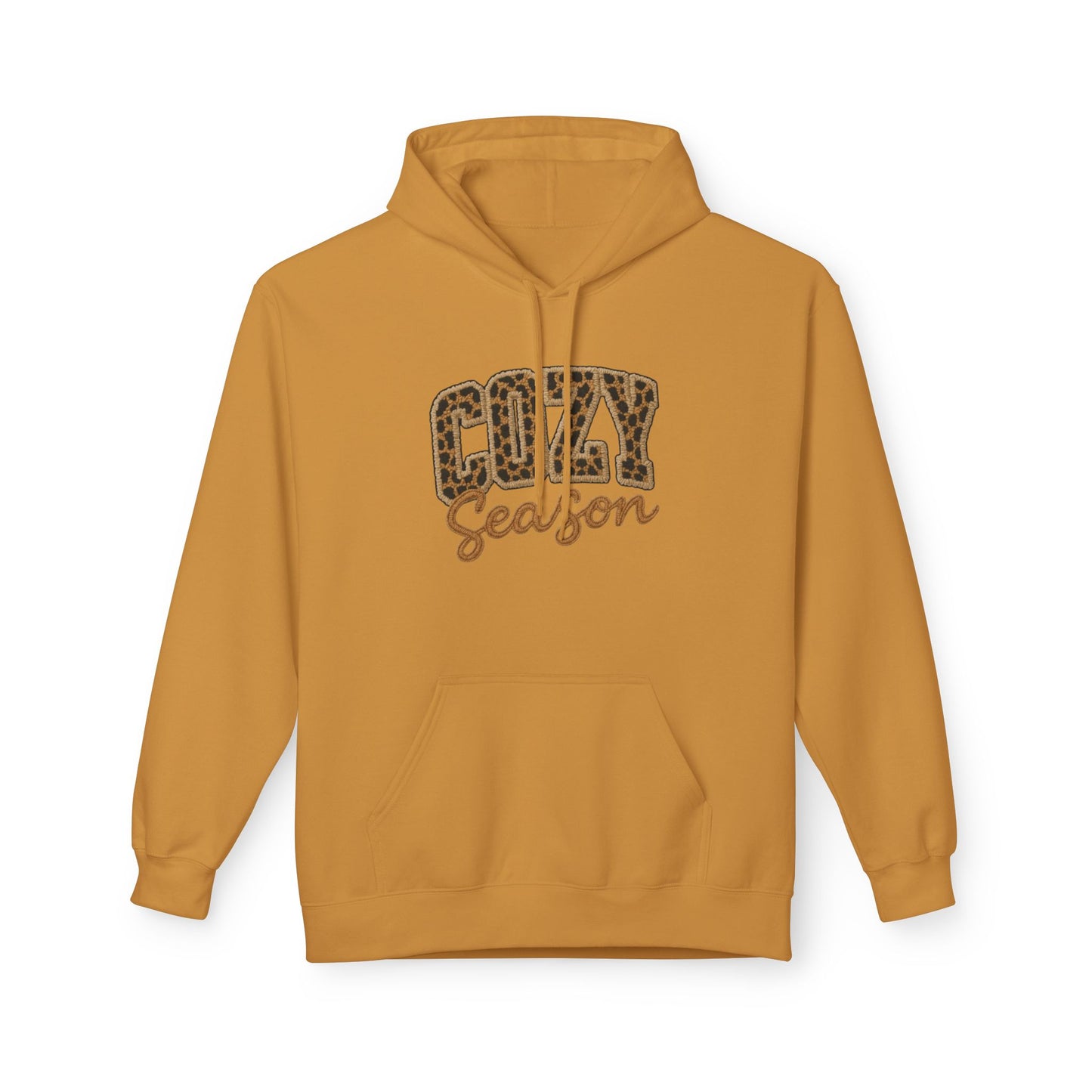 Cozy Season Leopard Hoodie — Fall Winter Graphic Pullover