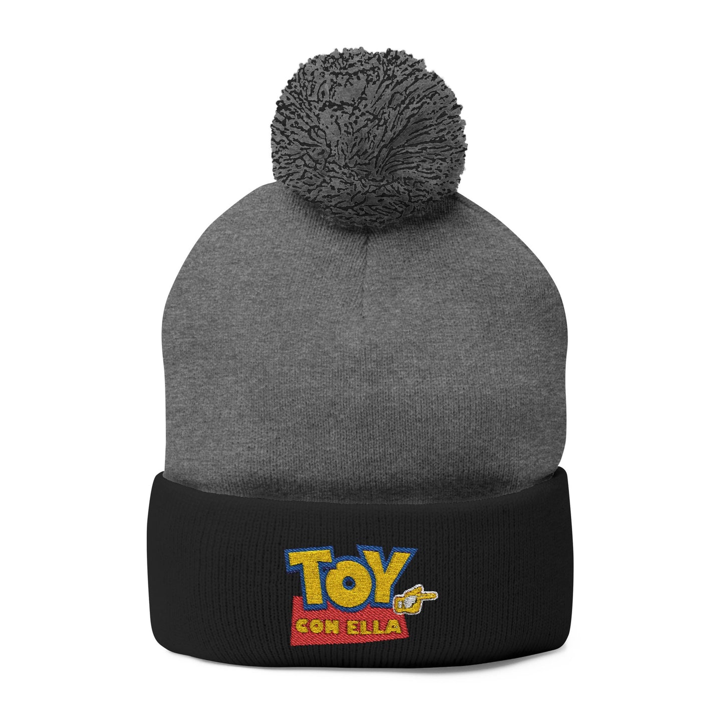 Toy Story Embroidered Pom-Pom Knit Cap Humor Cuffed Beanie – Warm, Soft & Sassy Winter Hat