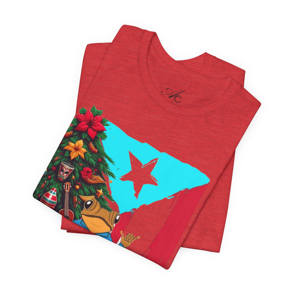 Puerto Rico Holiday T-Shirt  Coquí by Christmas Tree Graphic Puerto Rico’s Navidades