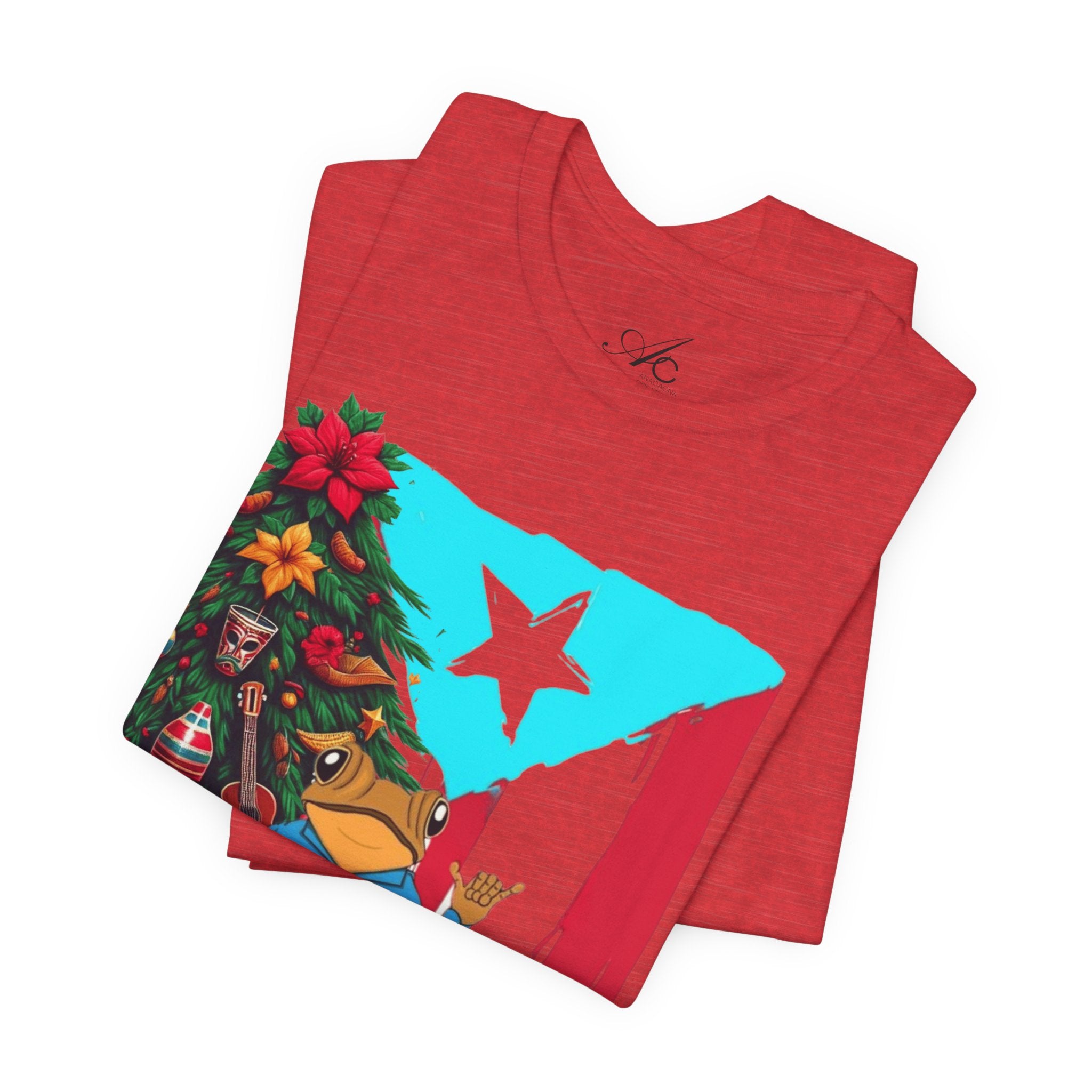 Puerto Rico Holiday T-Shirt  Coquí by Christmas Tree Graphic Puerto Rico’s Navidades