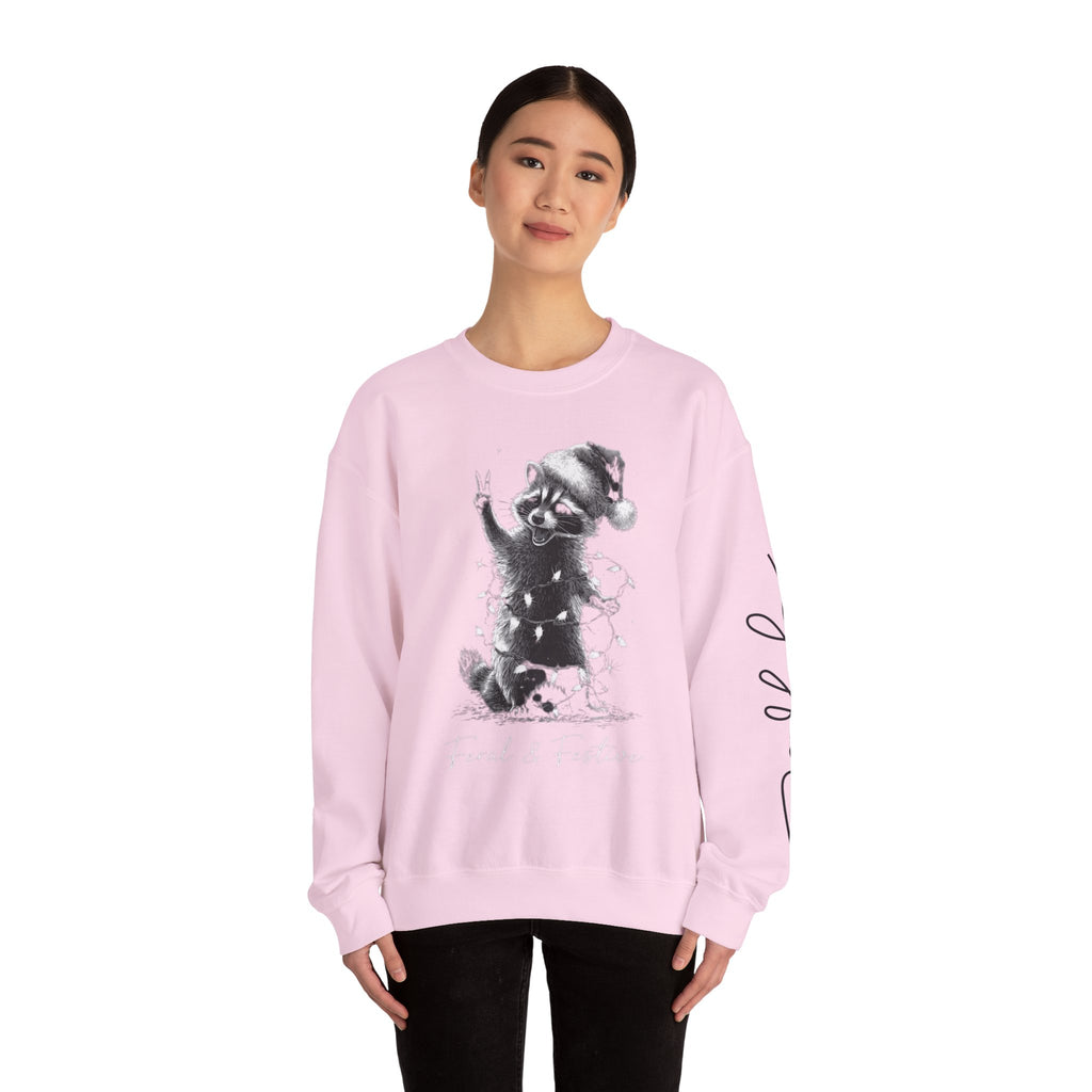Holiday Raccoon Crewneck Sweatshirt Christmas Tshirts and sweaters,