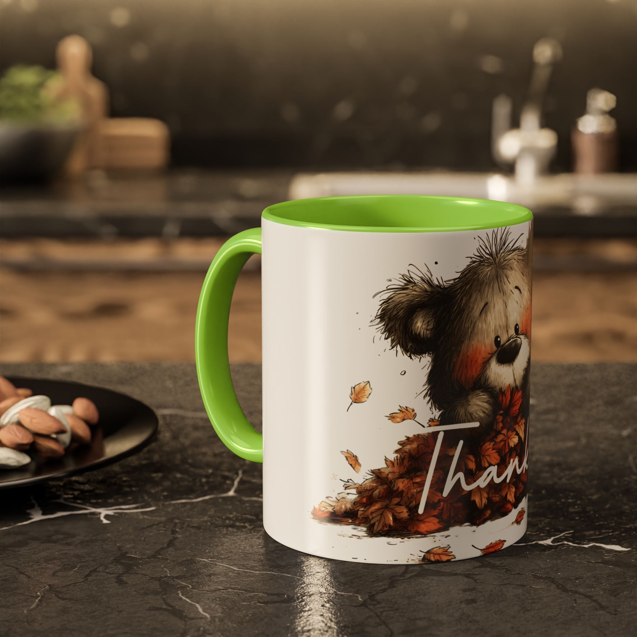 Thankful Bear Autumn Mug — Cute Fall Coffee Cup (11oz, 15oz)