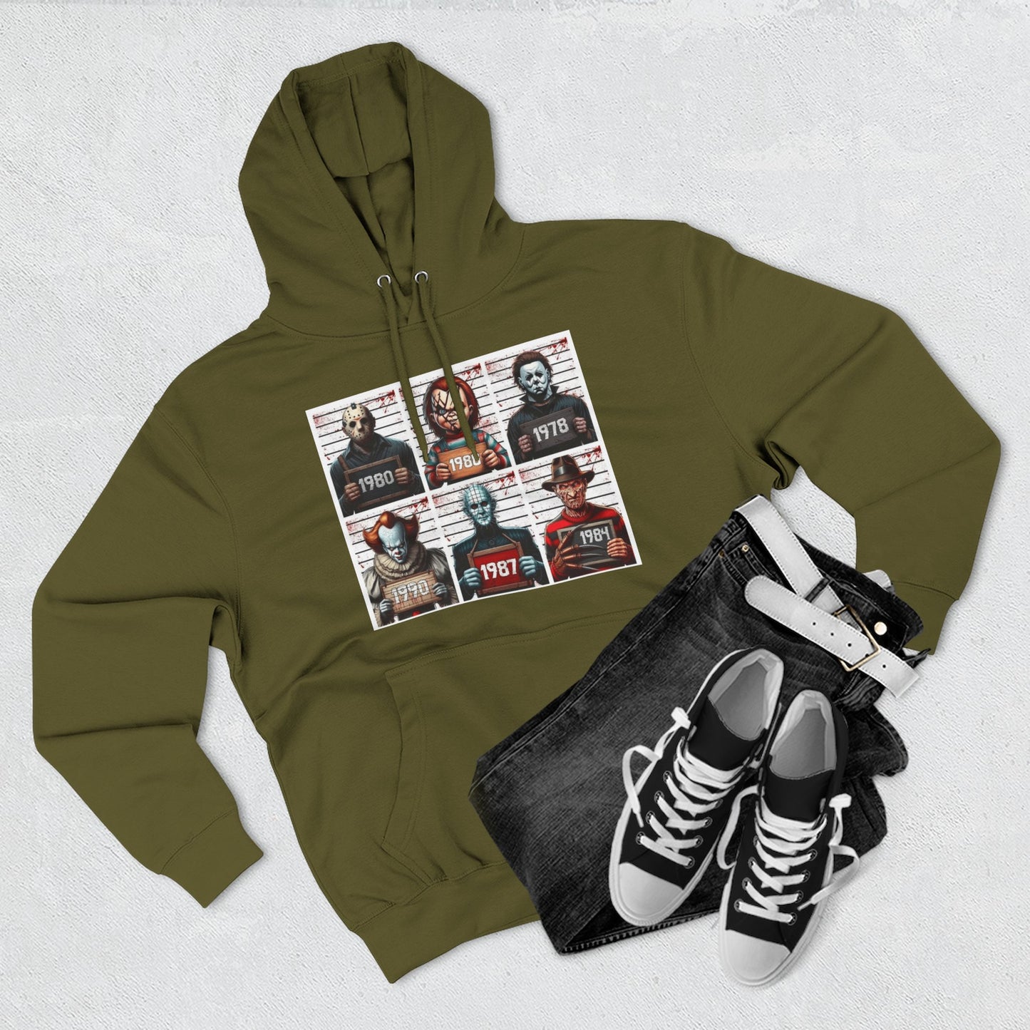 Spooky Vibes Only Halloween Sweater Retro Horror Movie Three-Panel Fleece Hoodie, Halloween Gift, Cozy Sweatshirt, Movie Lover Apparel, Vintage Movie Merchandise