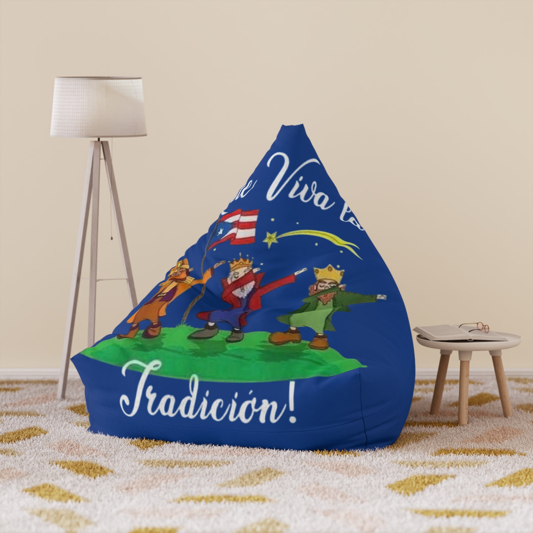 The Tree Kings Puerto Rican Tradición Bean Bag Cover  Festive Island Dance Design