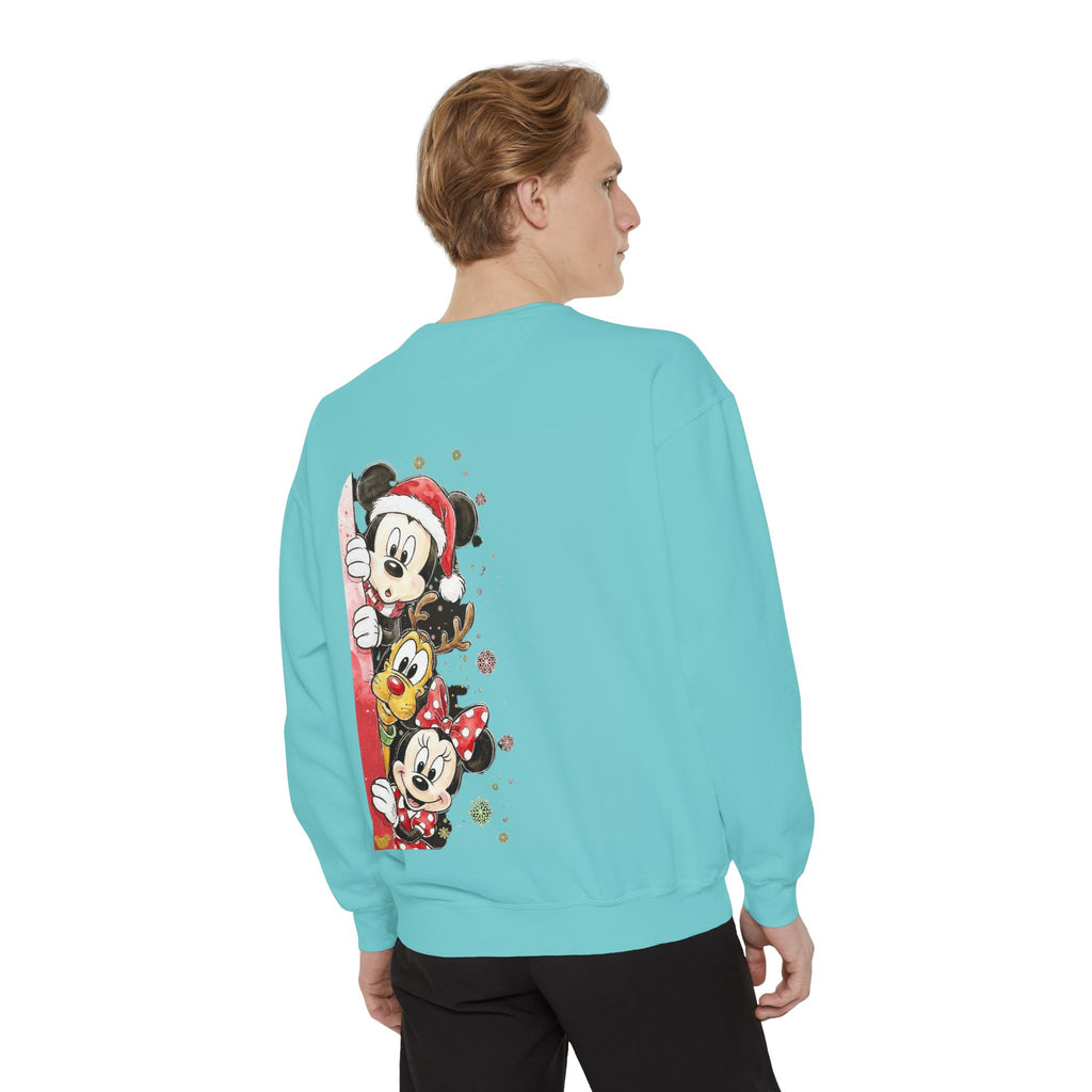Christmas Disney Characters Sweatshirt  Mickey, Minnie & Pluto Holiday Crew Cartoon Christmas T-shirts and Sweaters