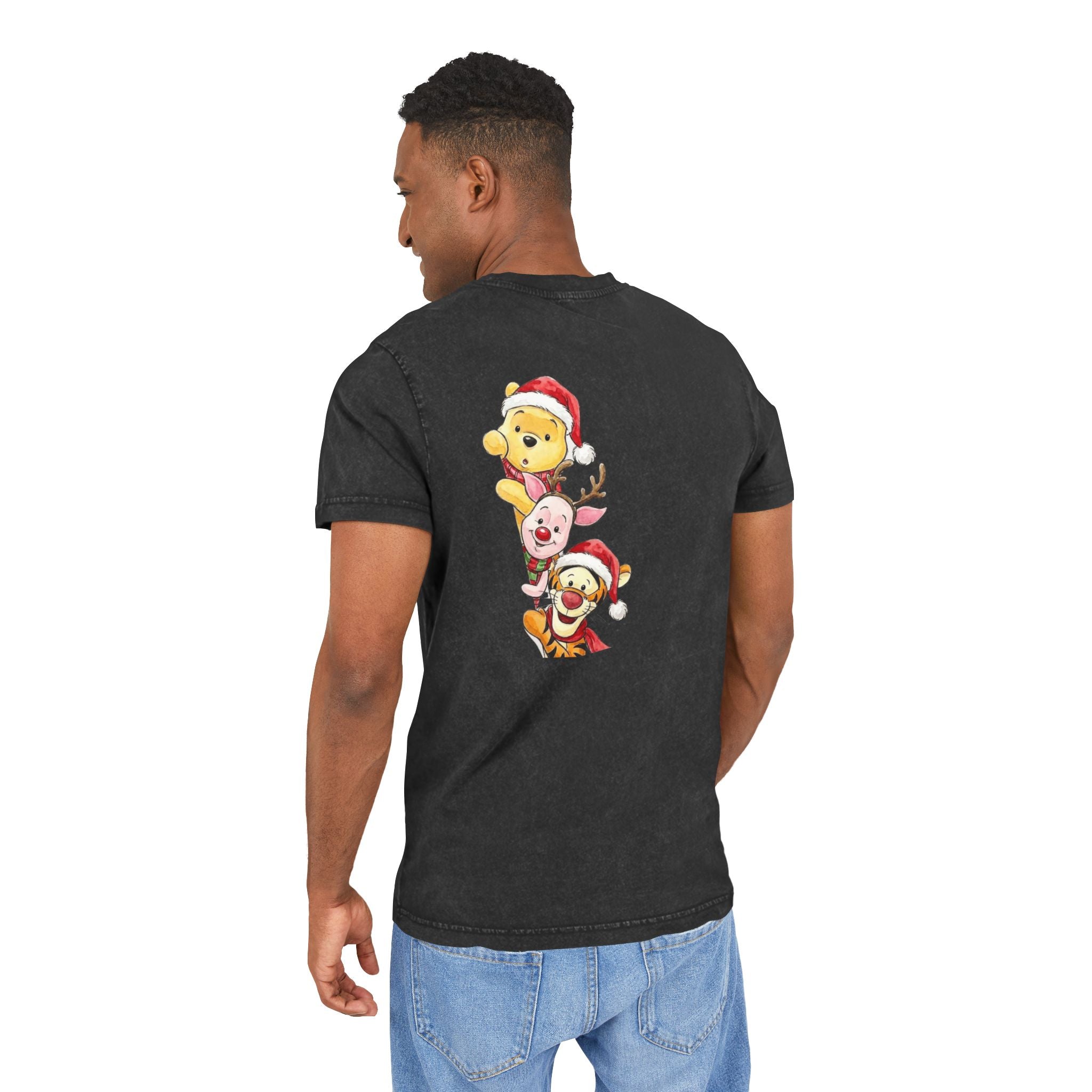 Christmas Character Stack Acid-Wash  Tee Cartoon Christmas T-shirts and Sweaters,