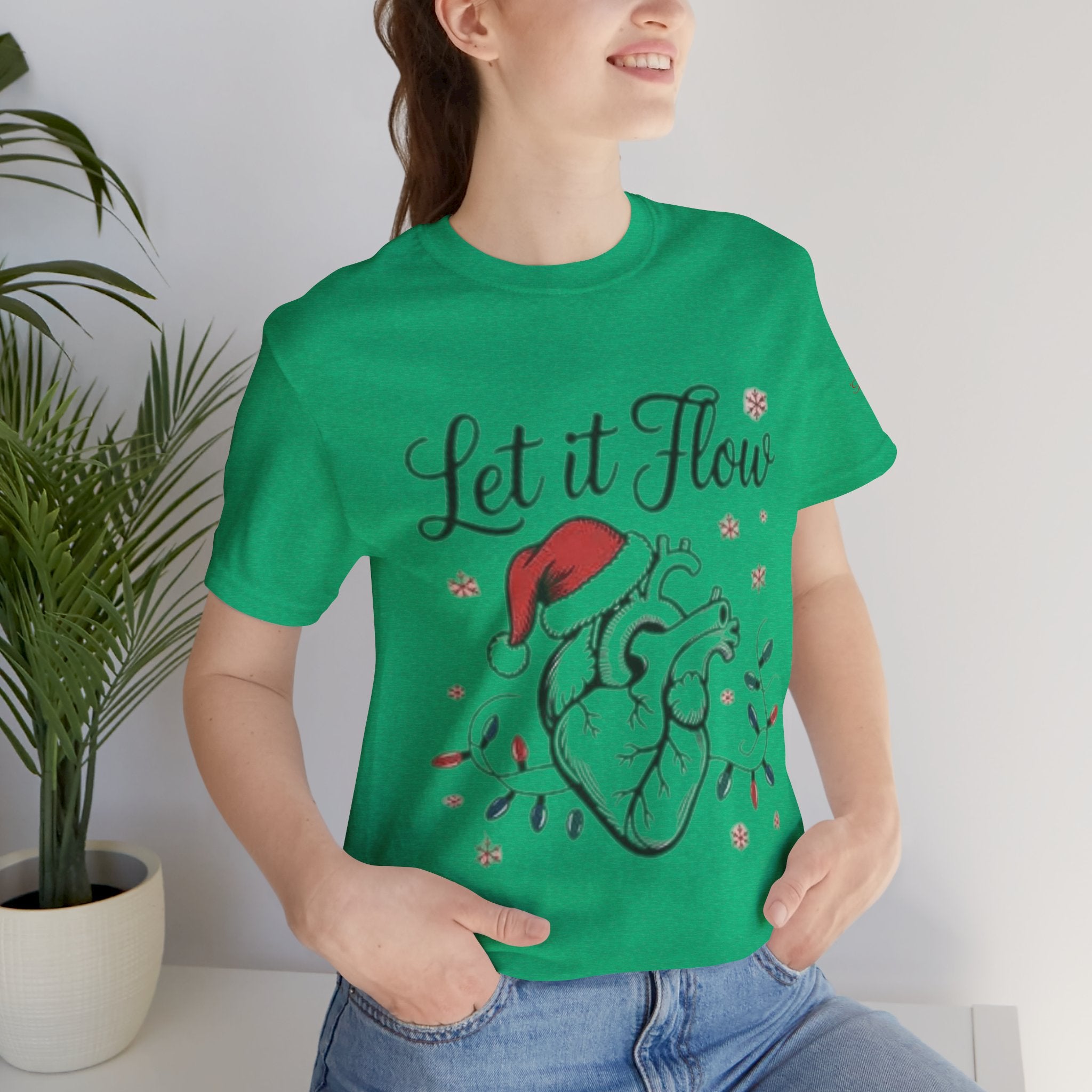 Let It Flow Heart Tee  Christmas Anatomical Heart Shirt