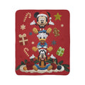 Winter Wonderland Cartoon Fleece Blanket Christmas Disney Fleece Sherpa Blanket  Mickey, Donald & Goofy Holiday Throw