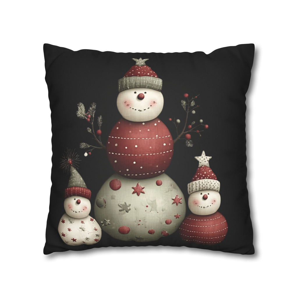 Christmas Snowman Pillowcase — Faux Suede Holiday Throw Pillow Cover CHRISTMAS PILLOW DÉCOR
