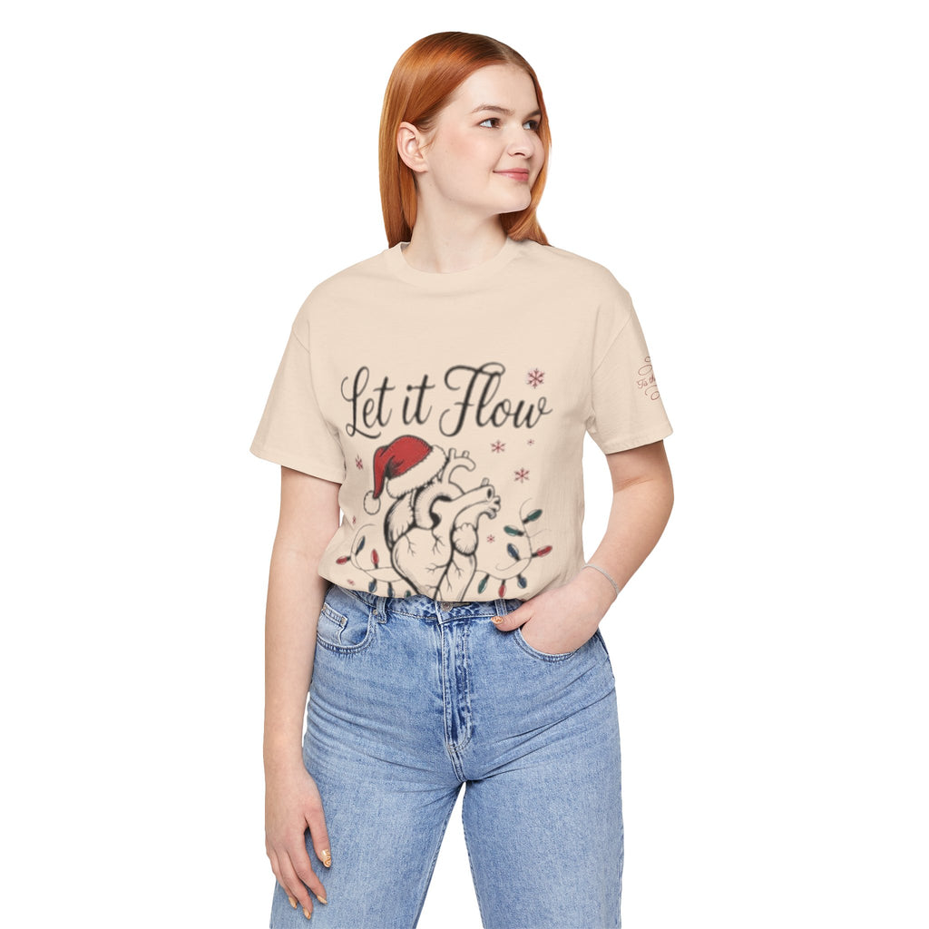 Let It Flow Heart Tee  Christmas Anatomical Heart Shirt