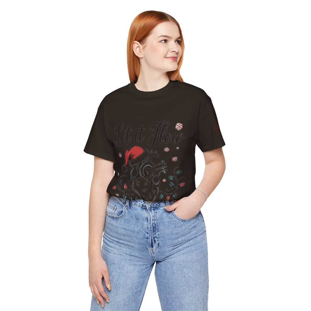 Let It Flow Heart Tee  Christmas Anatomical Heart Shirt