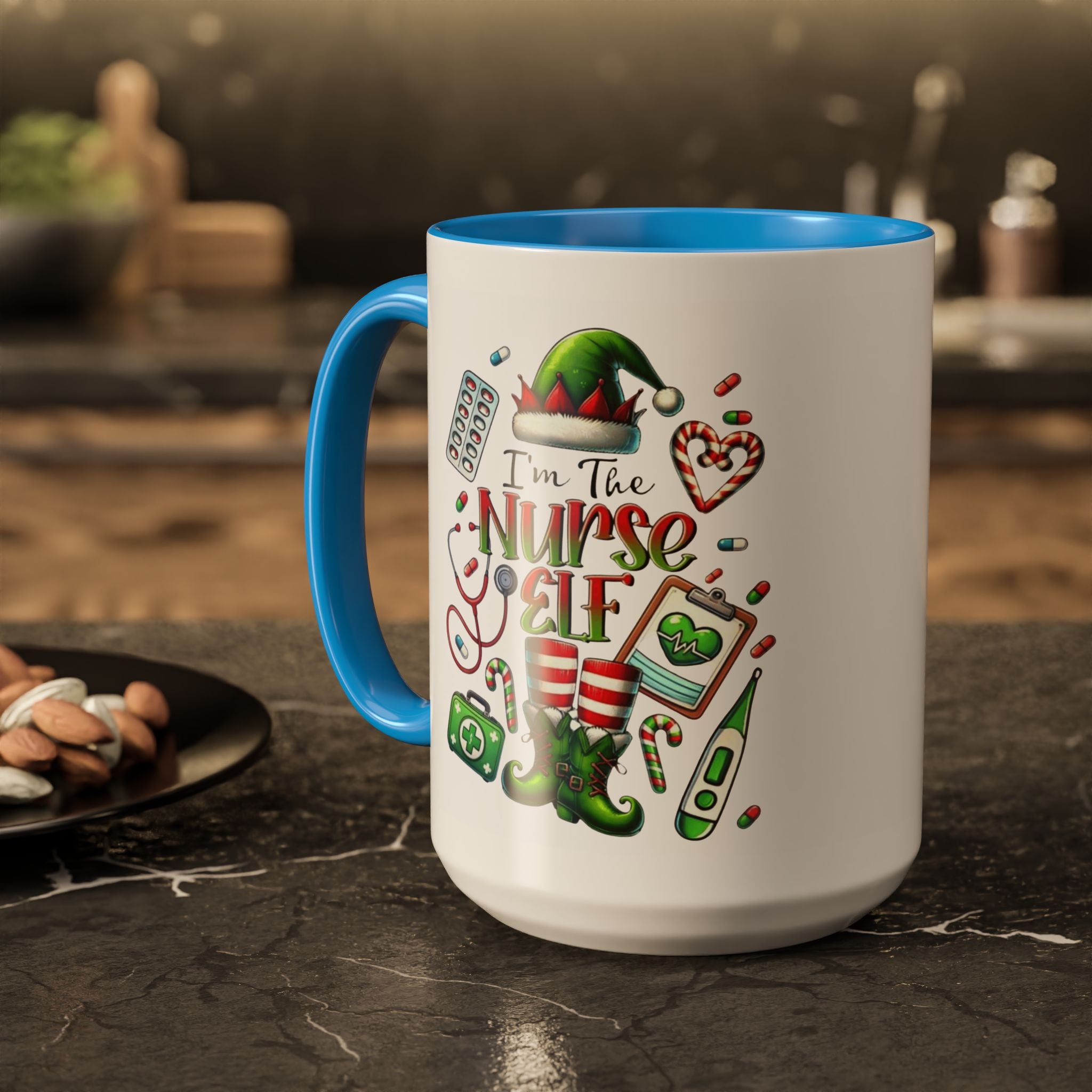 Nurse Elf Coffee Mug — Christmas Medical Holiday Gift (11oz & 15oz) Medical Christmas Mug