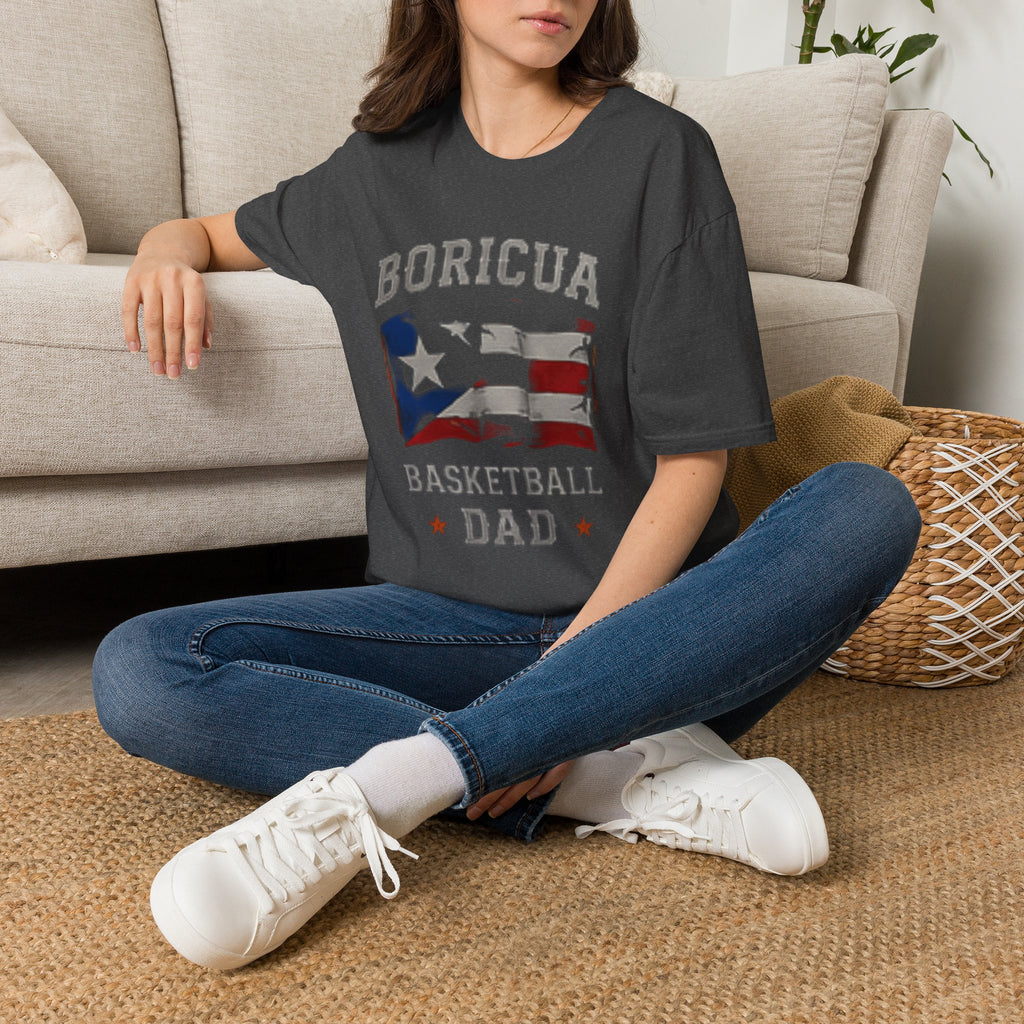 Boricua Basketball Dad T-Shirt — Puerto Rican Flag Pride Tee