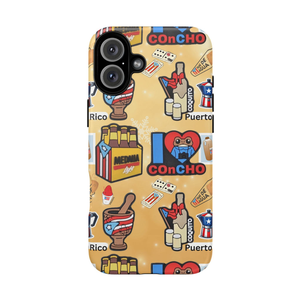 Puerto Rico Sticker Collage Tough Case  ‘I  Concho’ Pattern Phone Case