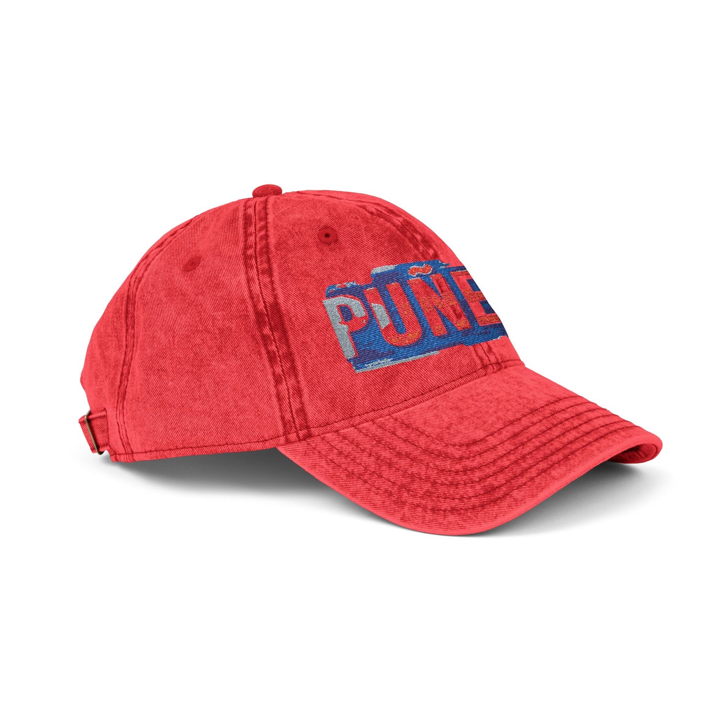 Puerto Rico Pride Knit Hat Vintage Embroidered Cap Puneta Red Hat for Casual Style