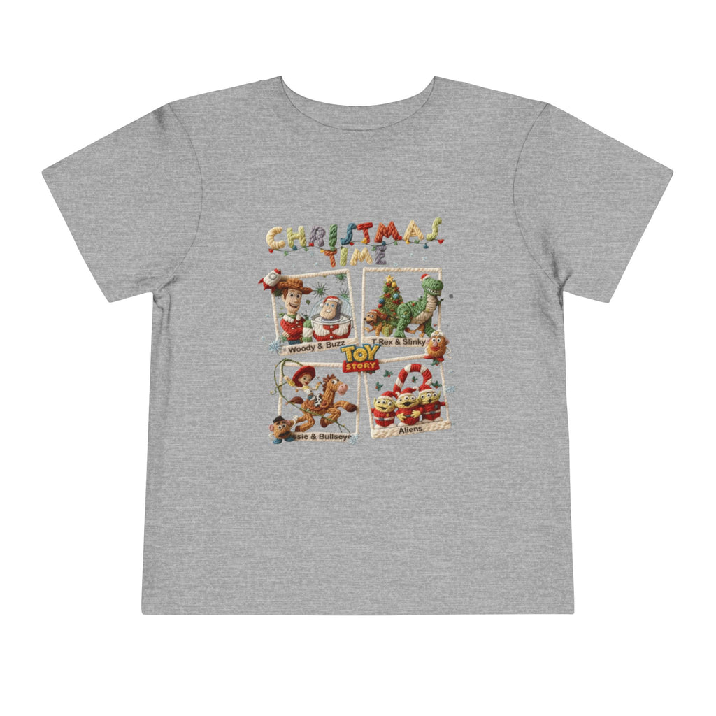 Christmas Time Toddler Tee  Cute Holiday Toy & Santa Print