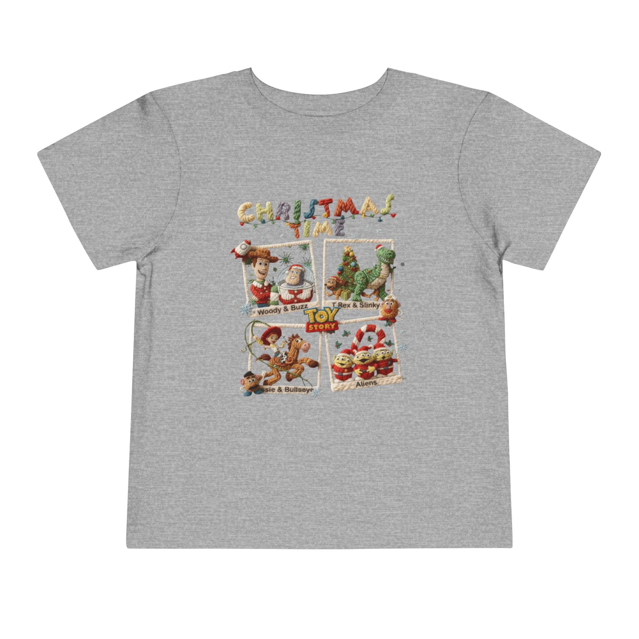 Christmas Time Toddler Tee  Cute Holiday Toy & Santa Print