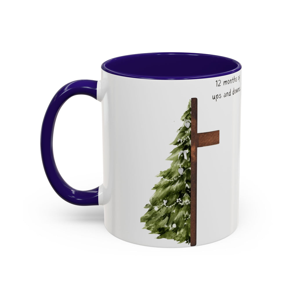 Christian Cross & Pine Tree Mug — Faith Reminder Coffee Cup (11oz/15oz)