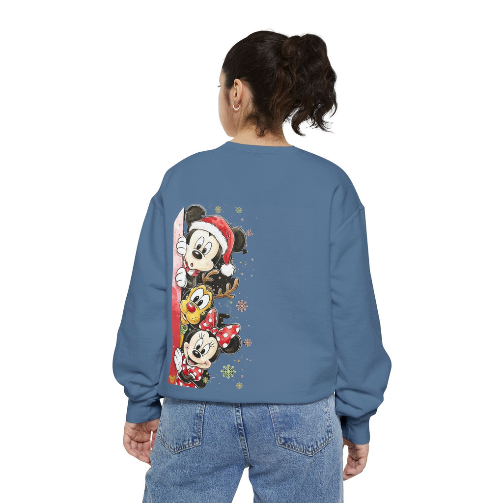 Christmas Disney Characters Sweatshirt  Mickey, Minnie & Pluto Holiday Crew Cartoon Christmas T-shirts and Sweaters