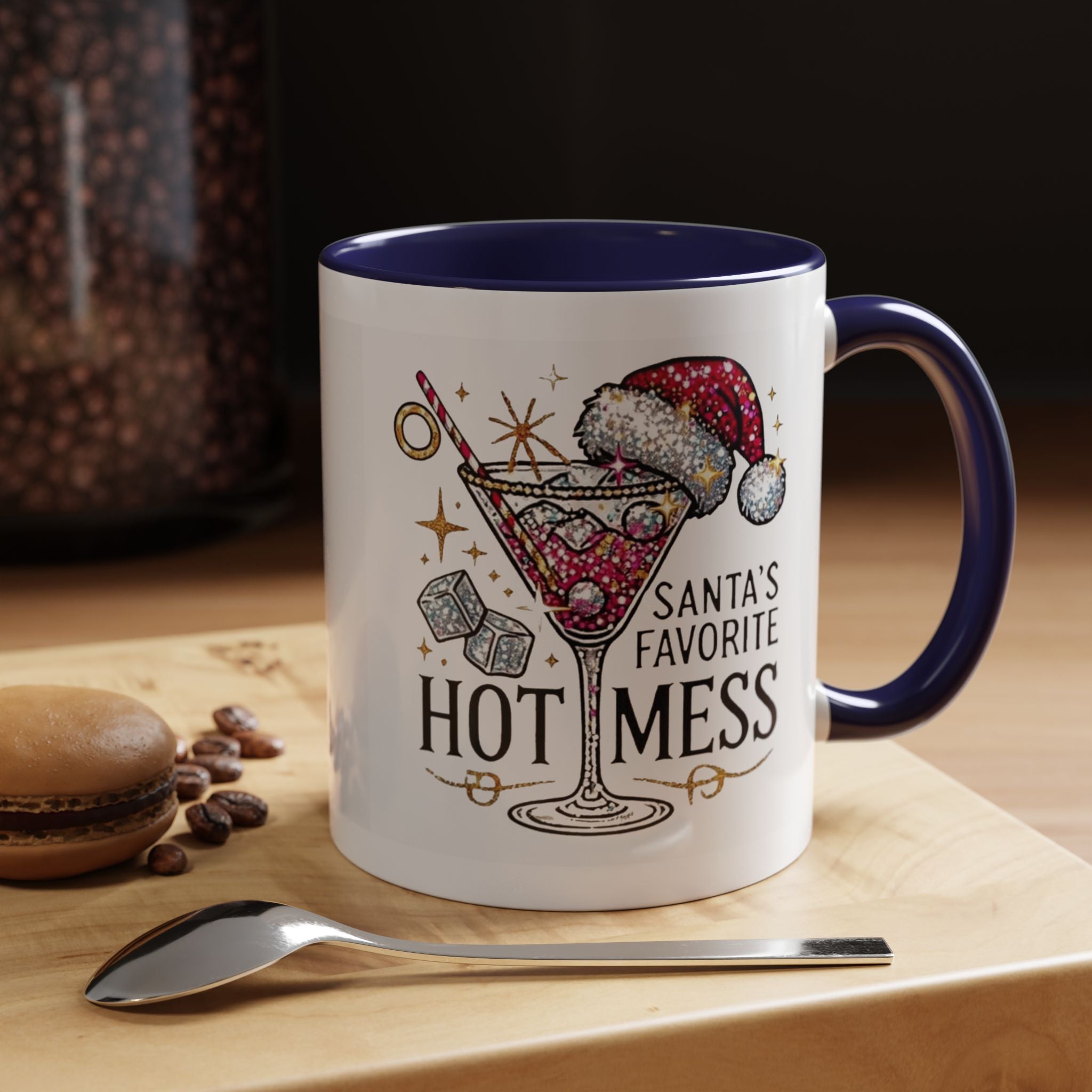 Accent Coffee Mug - "Santa's Favorite Hot Mess" Holiday Cocktail Mug (11/15 oz)