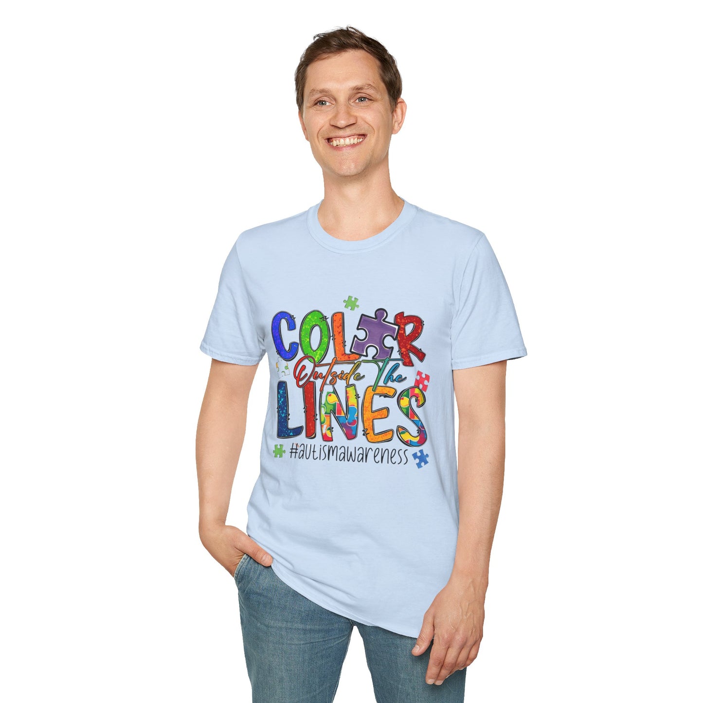Color Outside the Lines Unisex T-Shirt for Autism Awareness
