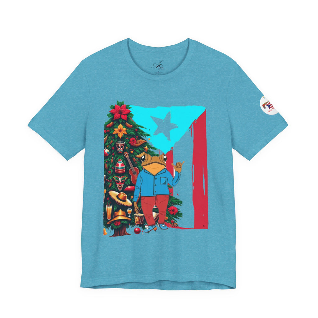 Puerto Rico Holiday T-Shirt  Coquí by Christmas Tree Graphic Puerto Rico’s Navidades