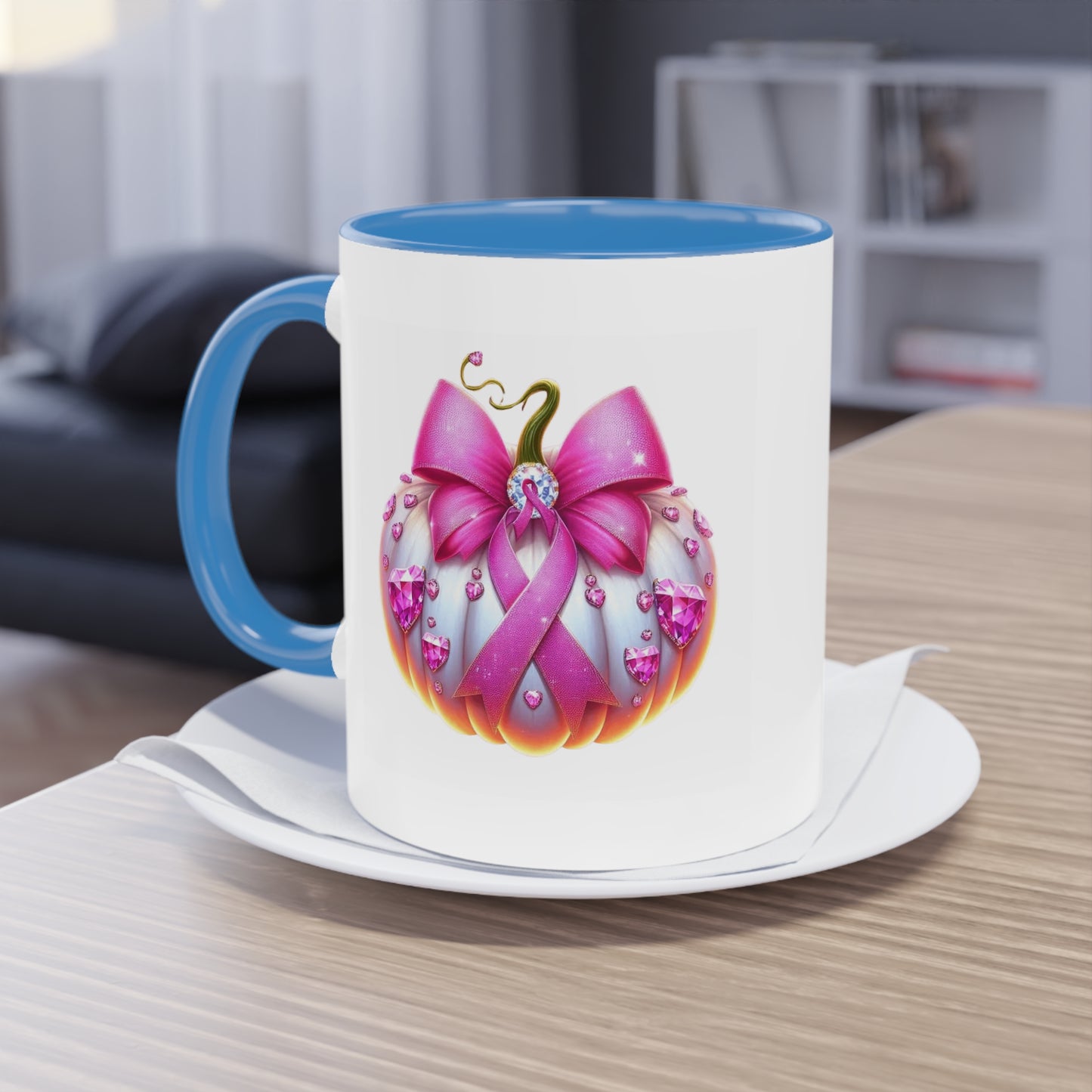 Vibrant Two-Tone Coffee Mug with Floral Design - Perfect Gift for Nature Lovers