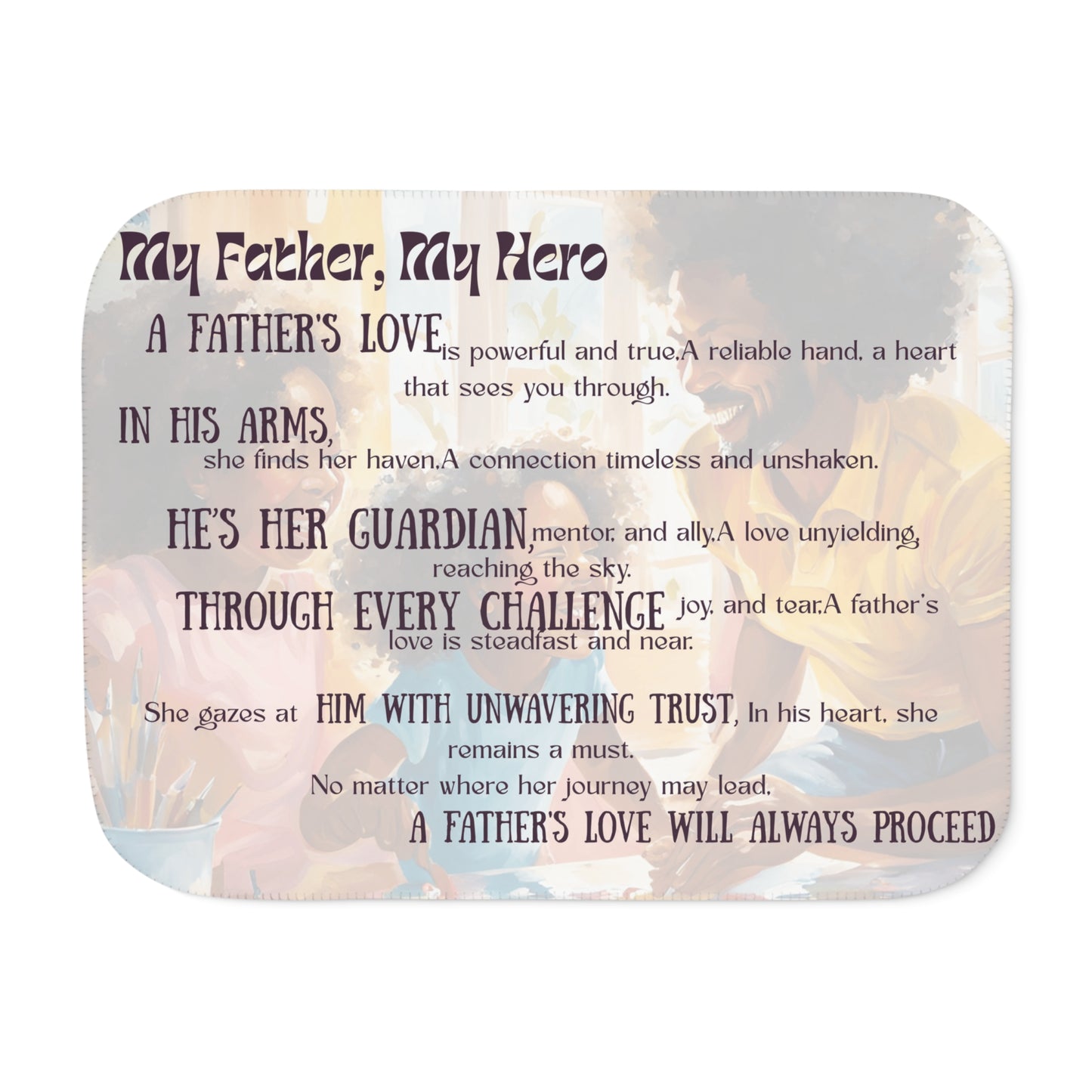 Father's Hero Sherpa Blanket, Cozy Gift for Dad, Father's Day, Home Comfort, Warmth and Love