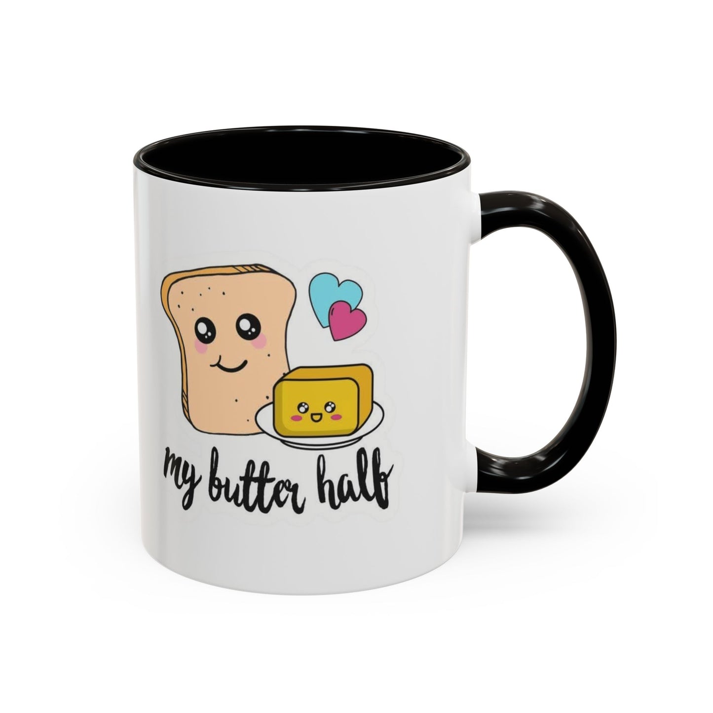 Motivational & Funny Quote Mugs Uplifting Coffee Cup Gifts Cute Foodie Relationship Mug My Butter Half Design, Colorful 11oz & 15oz