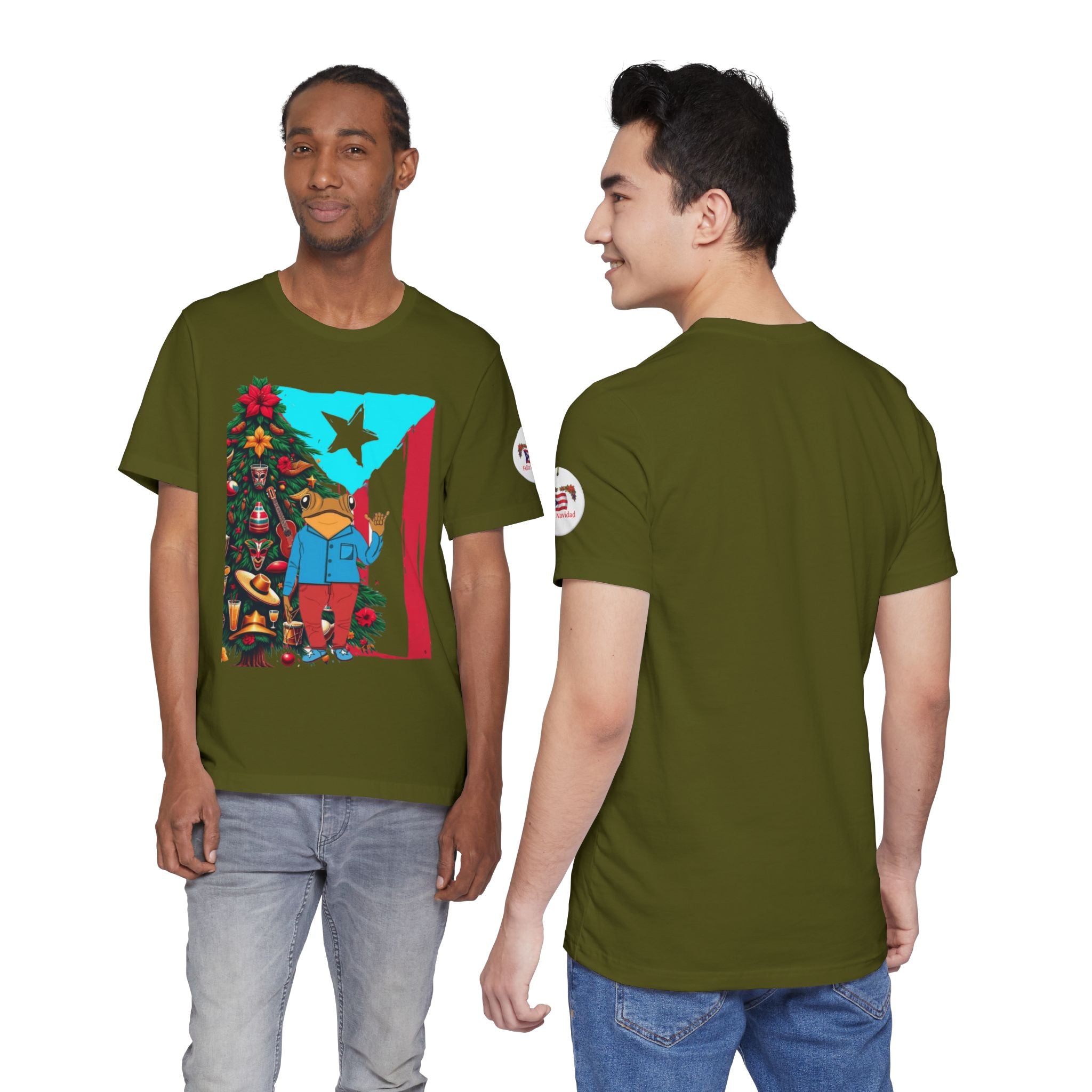 Puerto Rico Holiday T-Shirt  Coquí by Christmas Tree Graphic Puerto Rico’s Navidades